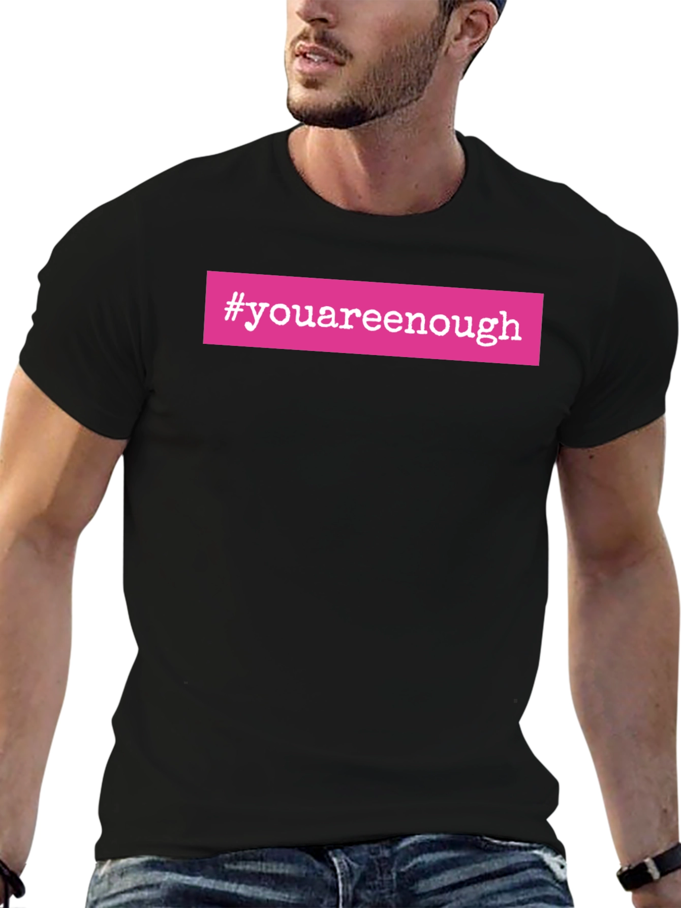 #youareenough Black T-Shirt - Motivational Tee
