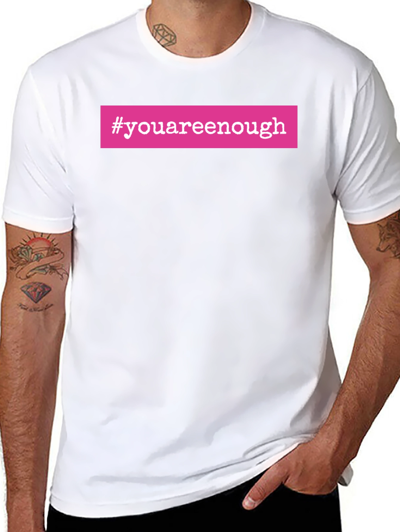 #youareenough Black T-Shirt - Motivational Tee