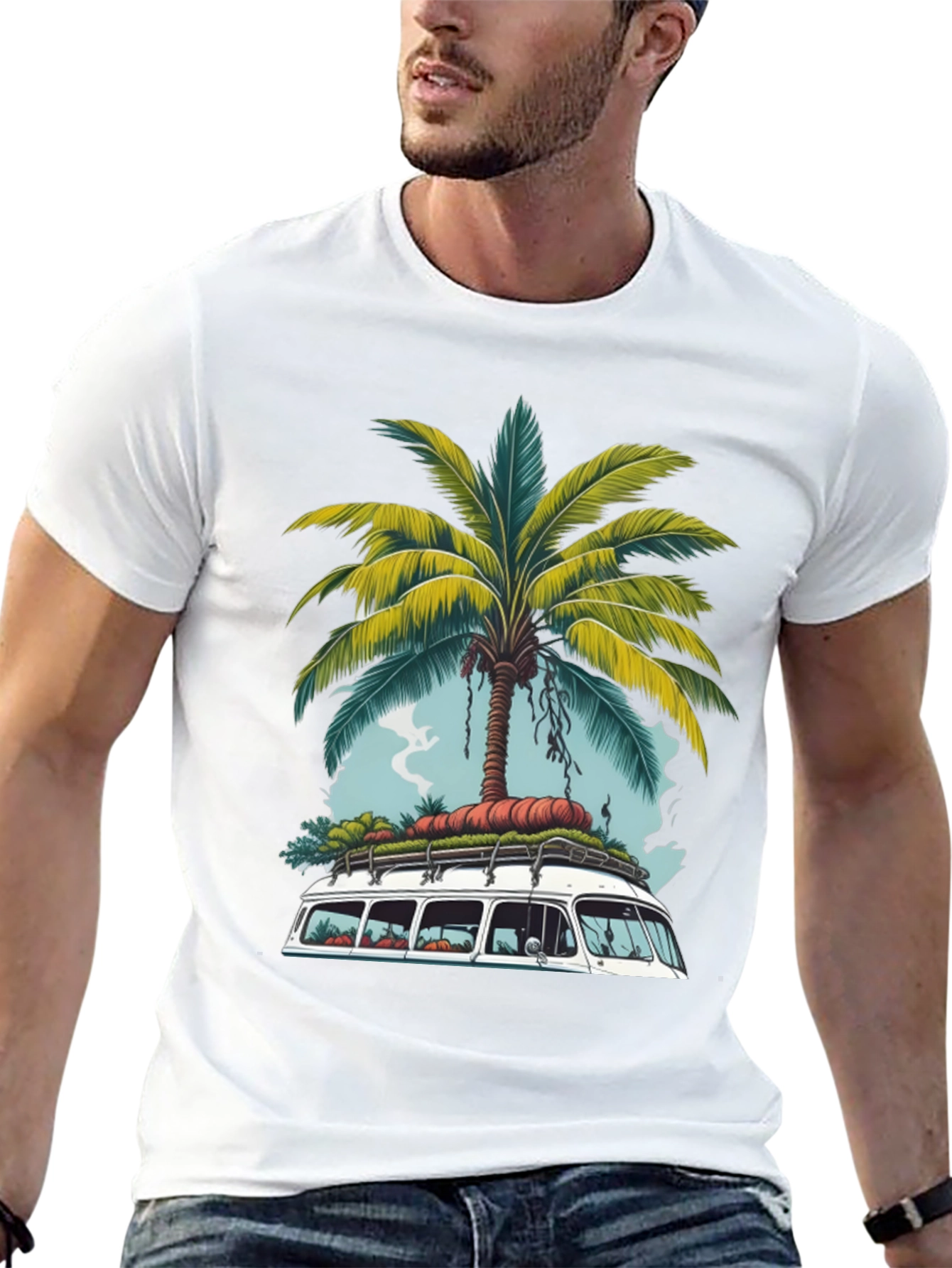 Tropical Van Life T-Shirt - Palm Tree Road Trip