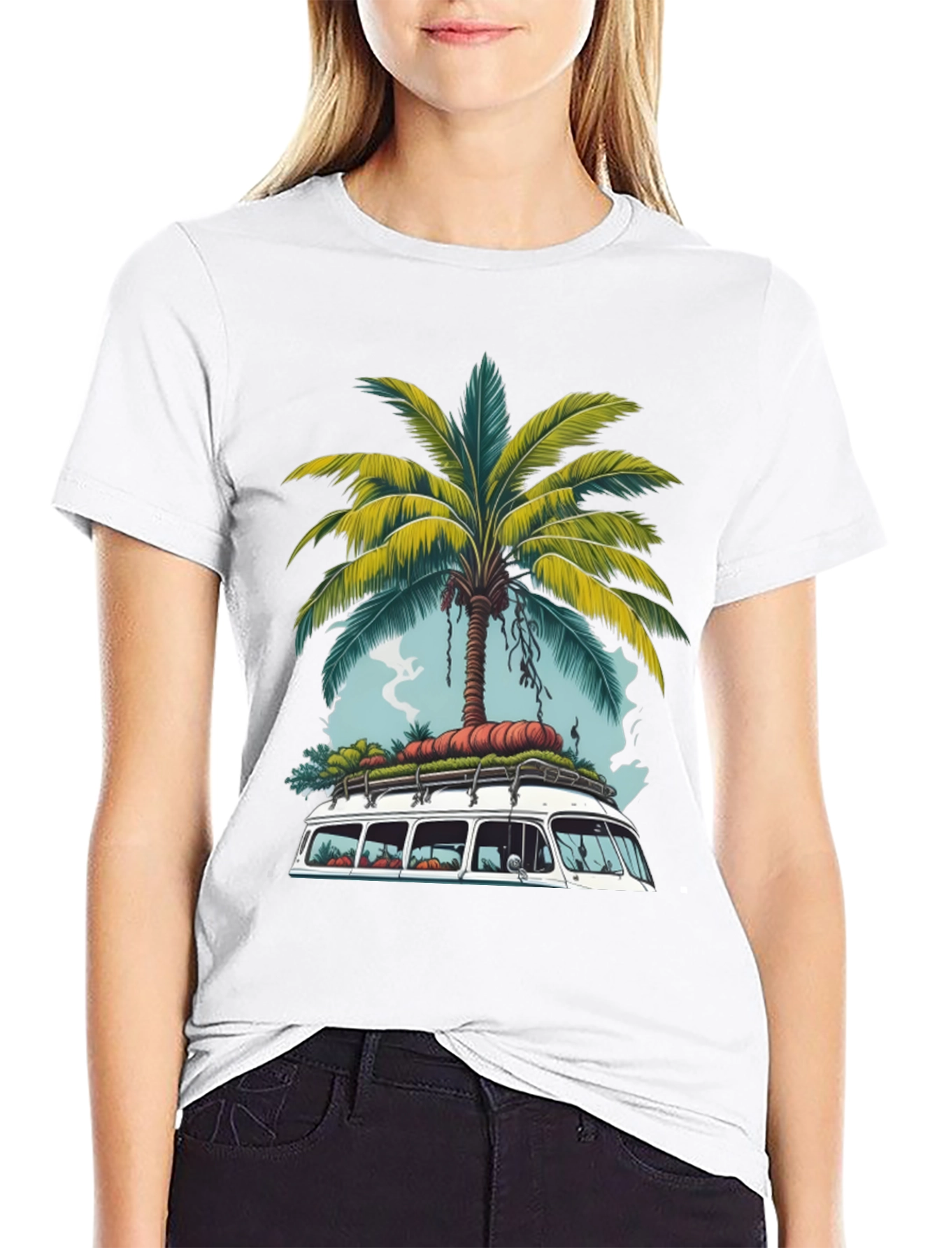 Tropical Van Life T-Shirt - Palm Tree Road Trip