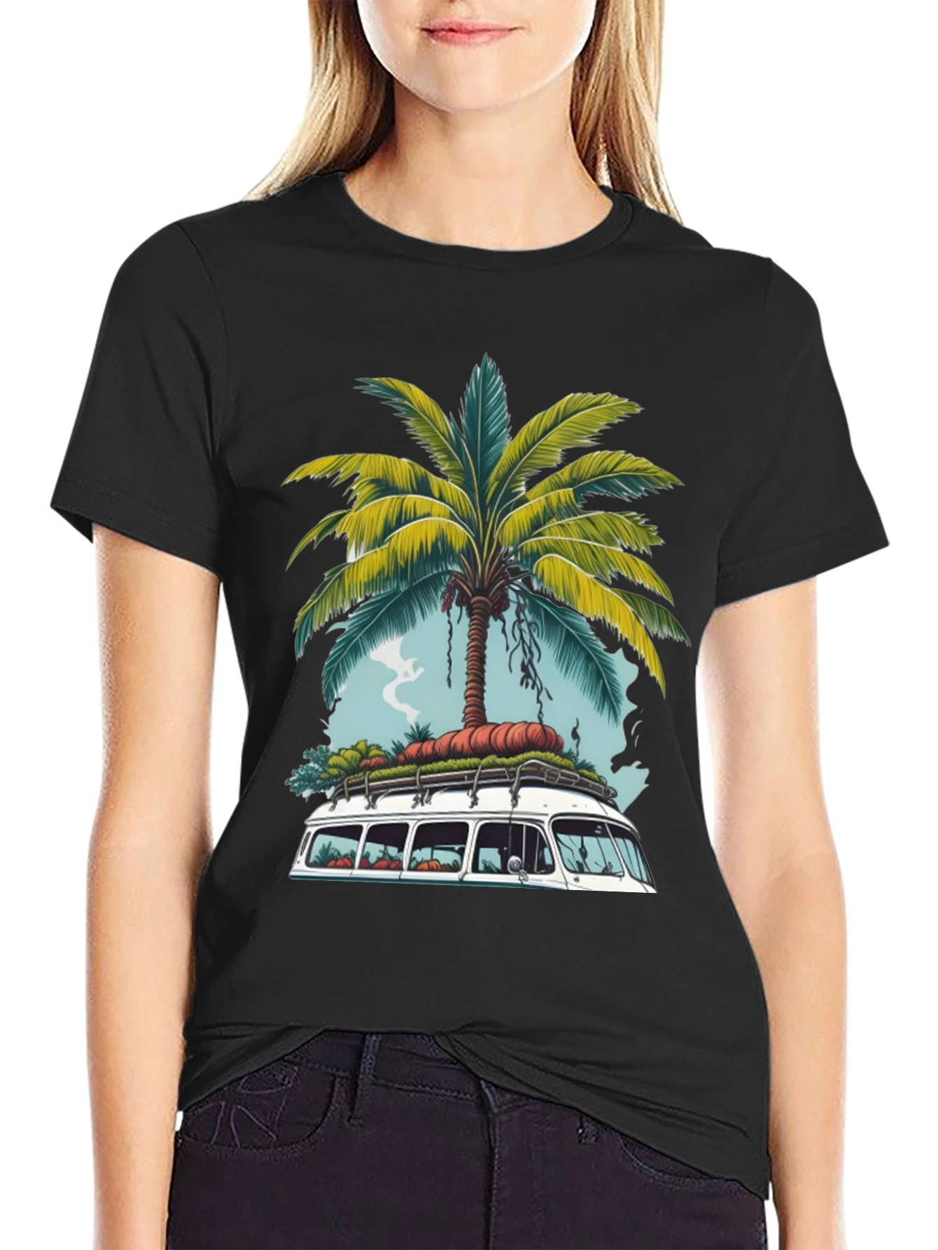 Tropical Van Life T-Shirt - Palm Tree Road Trip
