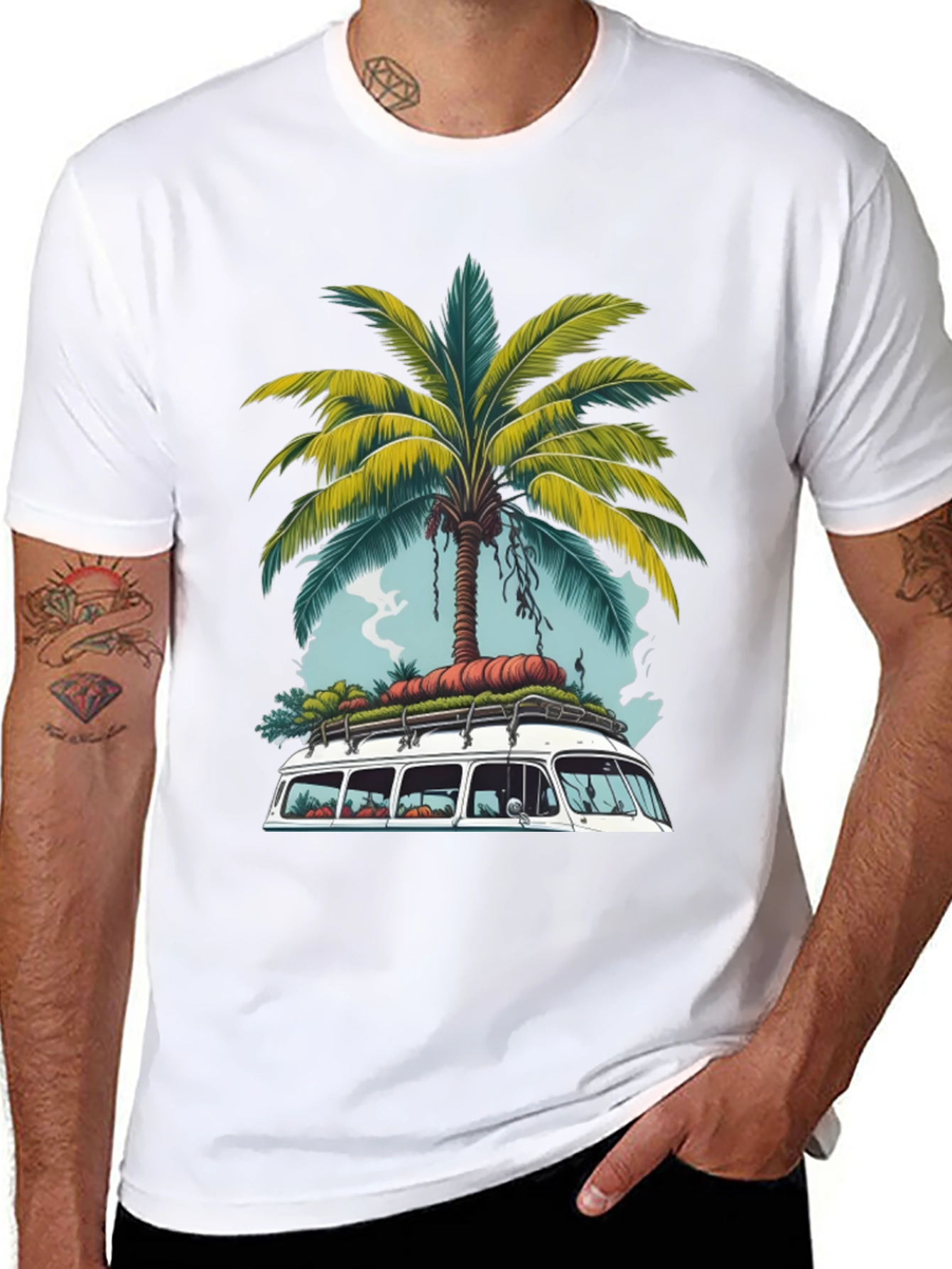 Tropical Van Life T-Shirt - Palm Tree Road Trip