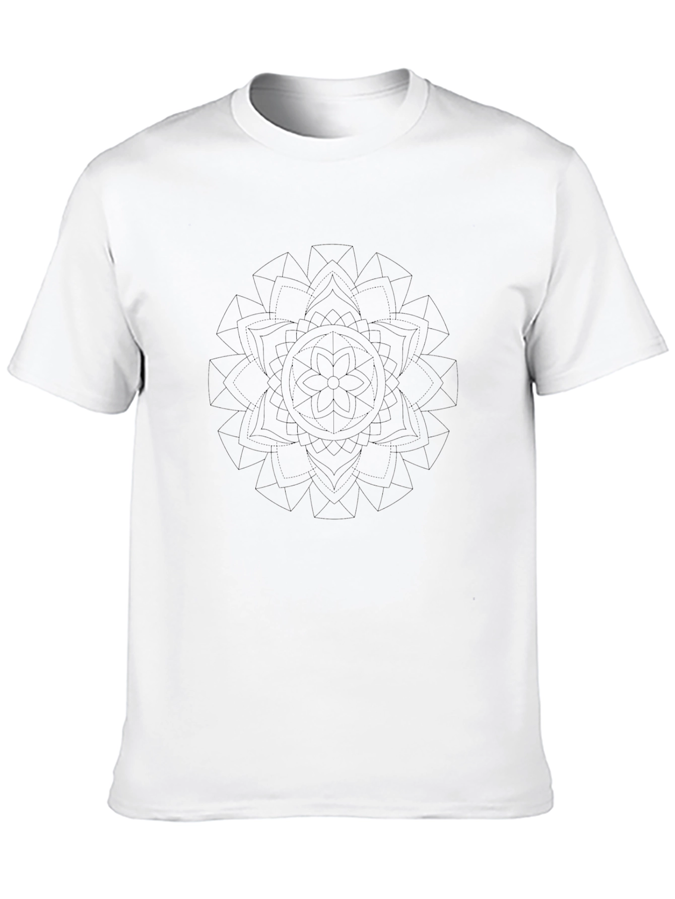 Geometric Mandala Design Black T-Shirt