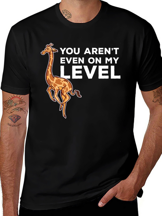 Giraffe Level Black T-Shirt Funny Design