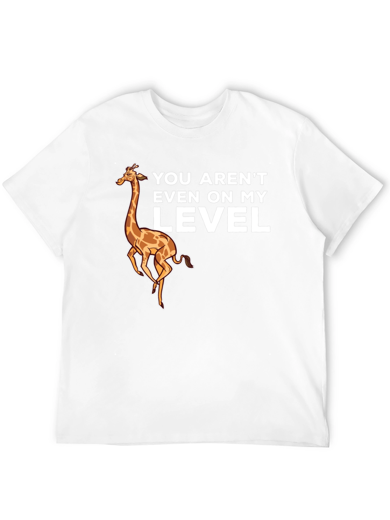 Giraffe Level Black T-Shirt Funny Design