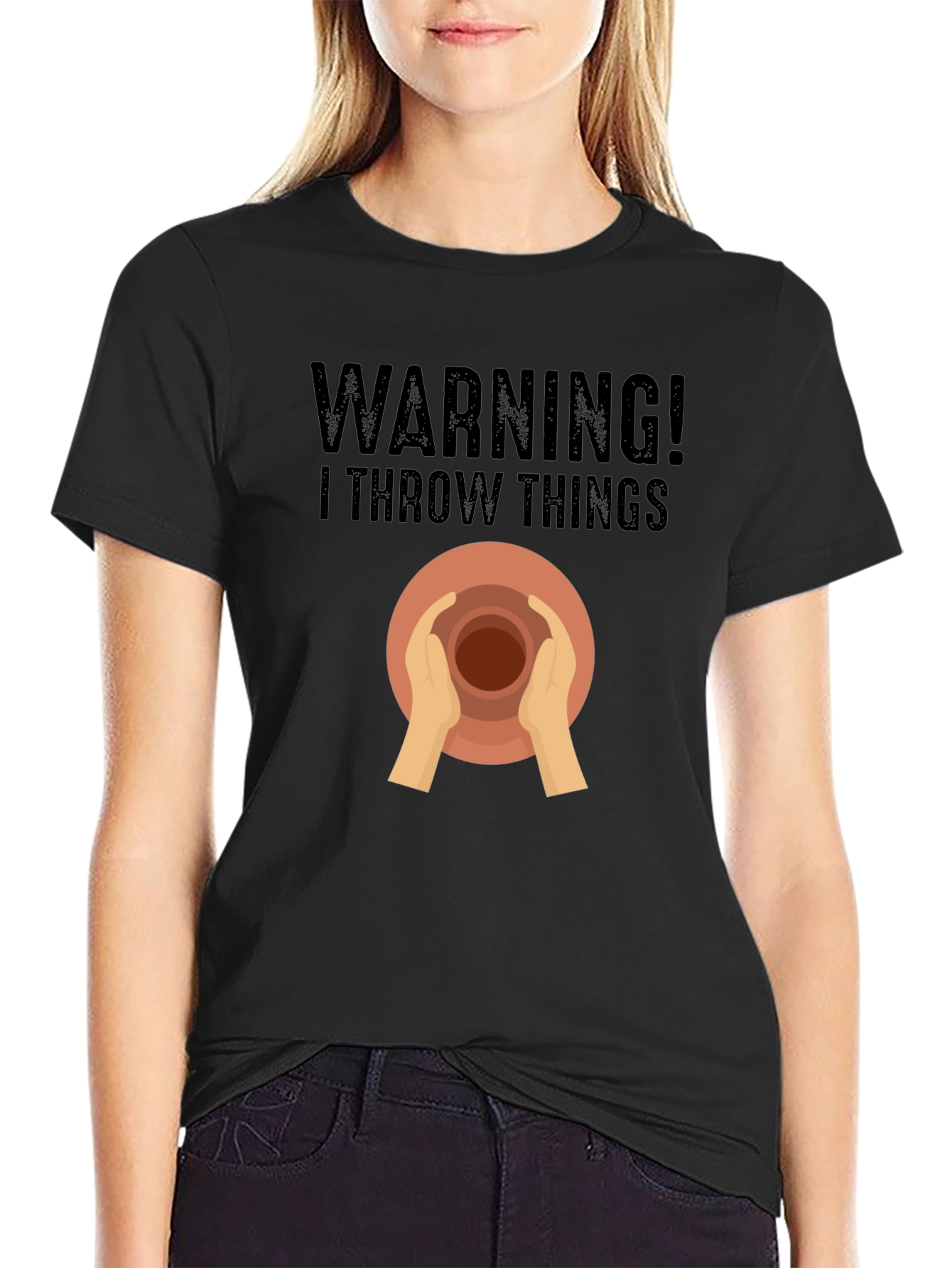 Warning I Throw Things Pottery T-Shirt