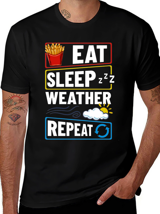 Eat Sleep Weather Repeat Graphic T-Shirt