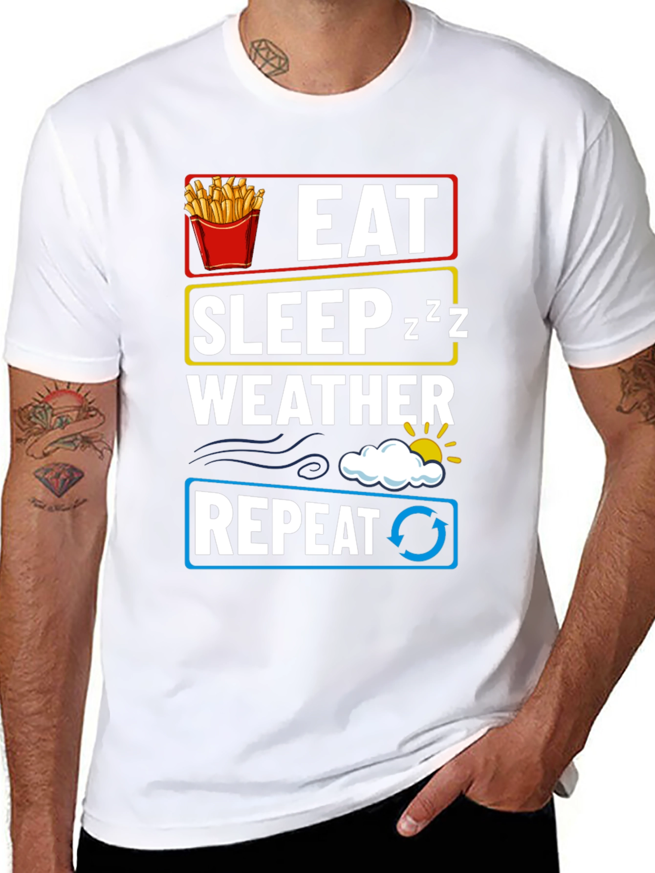 Eat Sleep Weather Repeat Graphic T-Shirt