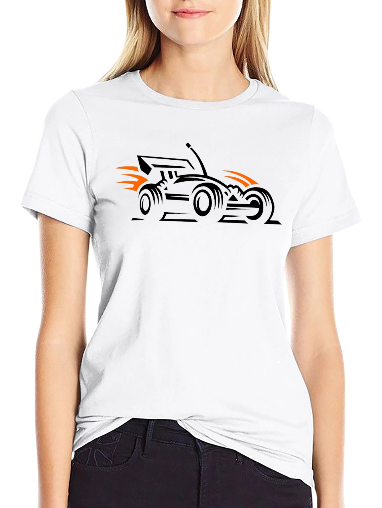RC Car Flames Black T-Shirt - Race Ready!