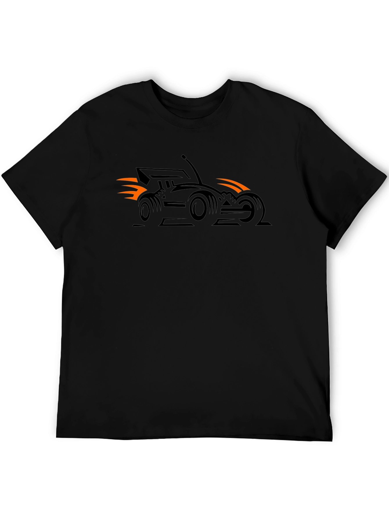RC Car Flames Black T-Shirt - Race Ready!