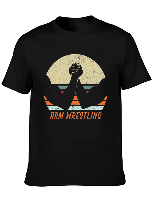 Vintage Arm Wrestling T-Shirt Black Graphic Tee