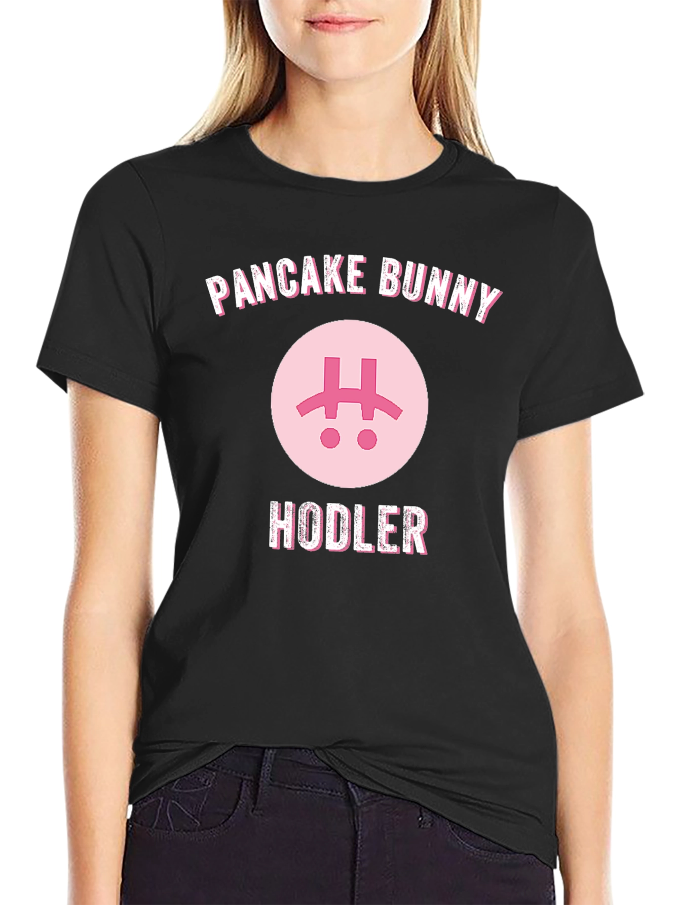 Pancake Bunny HODLER Black T-Shirt