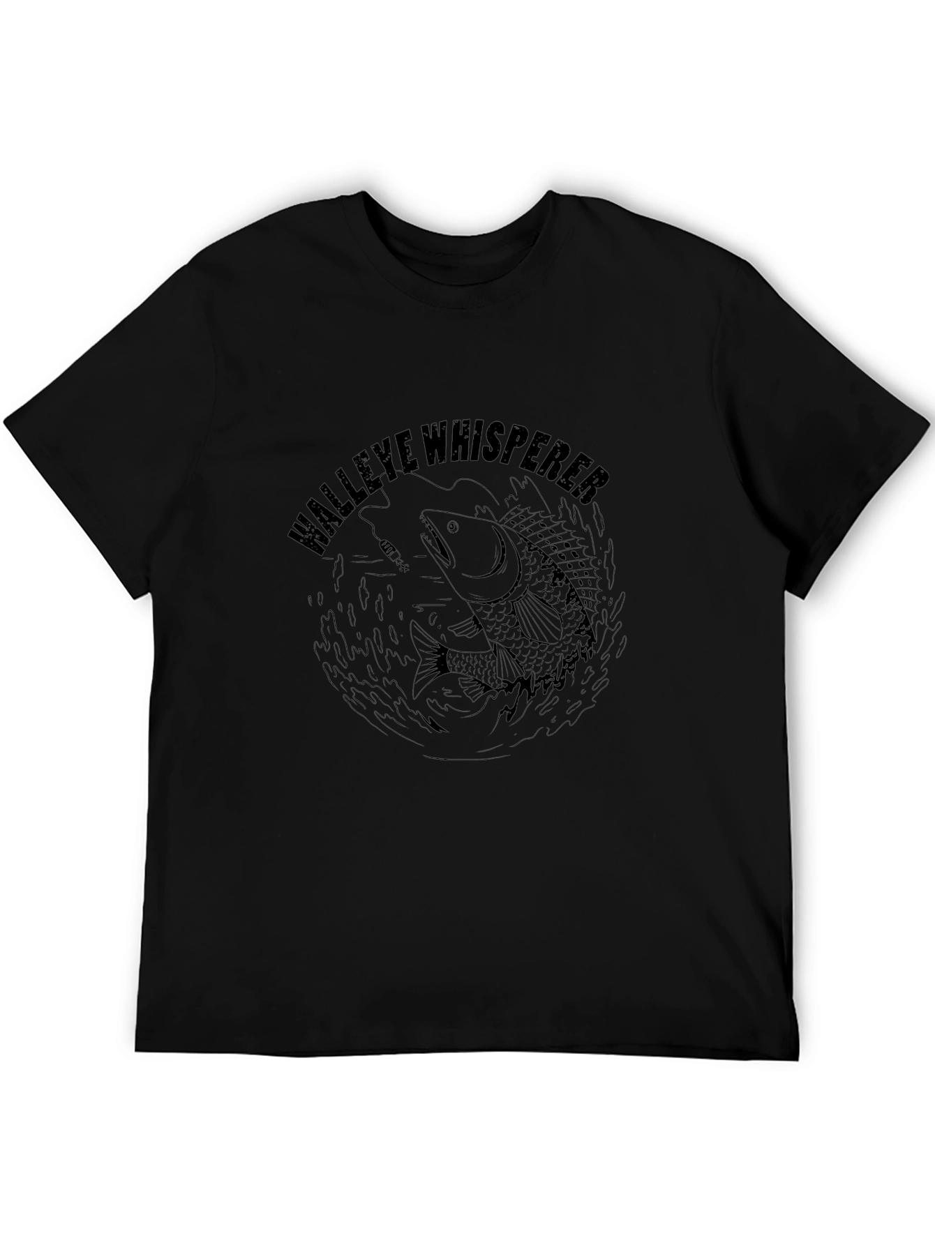 Walleye Whisperer Black T-Shirt