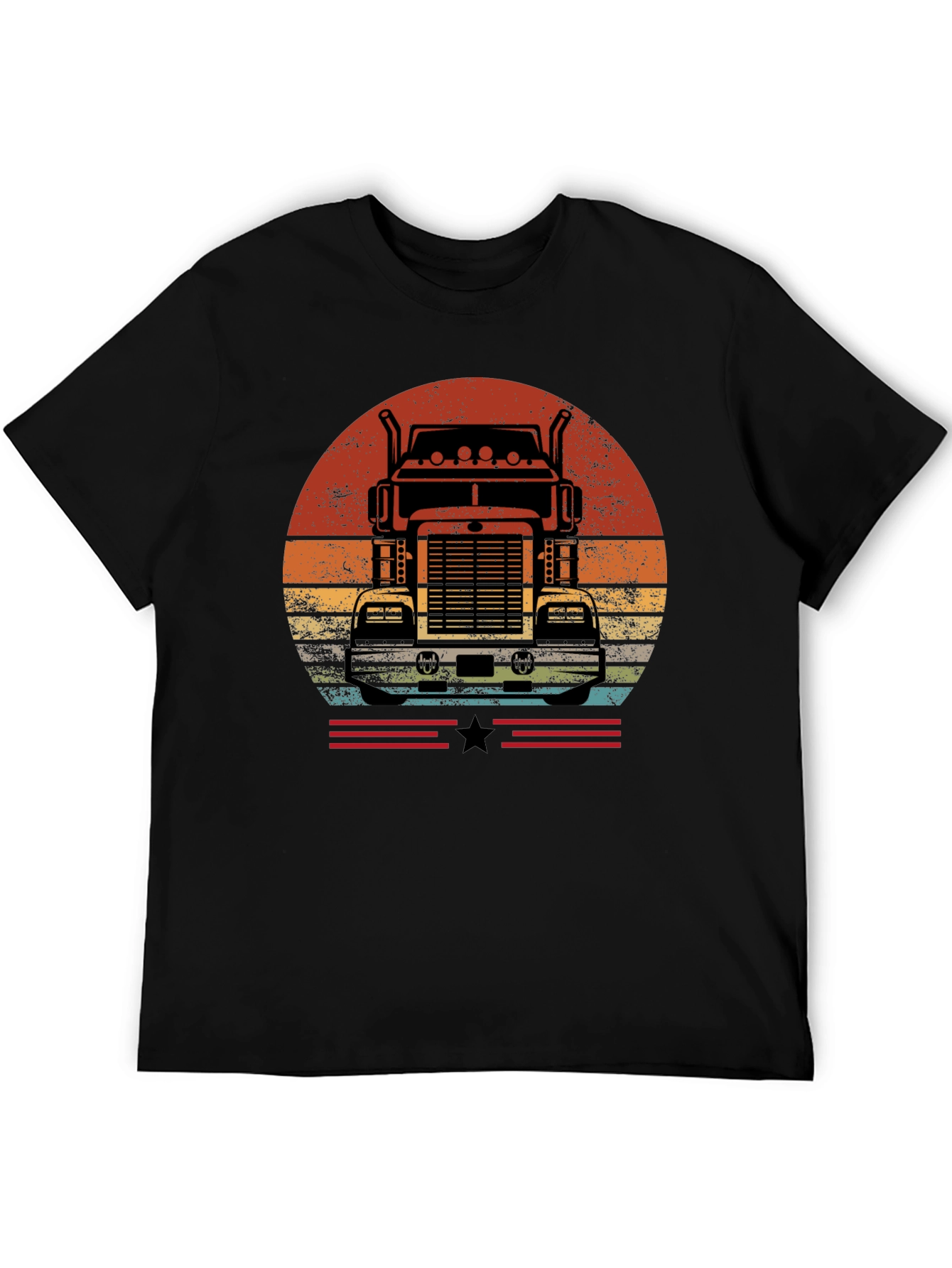 Retro Trucker Sunset T-Shirt - Classic Design