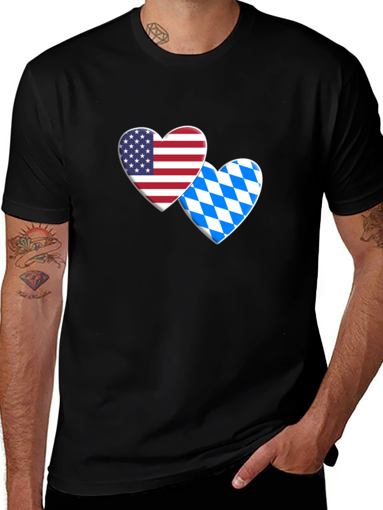 USA & Bavarian Heart T-Shirt