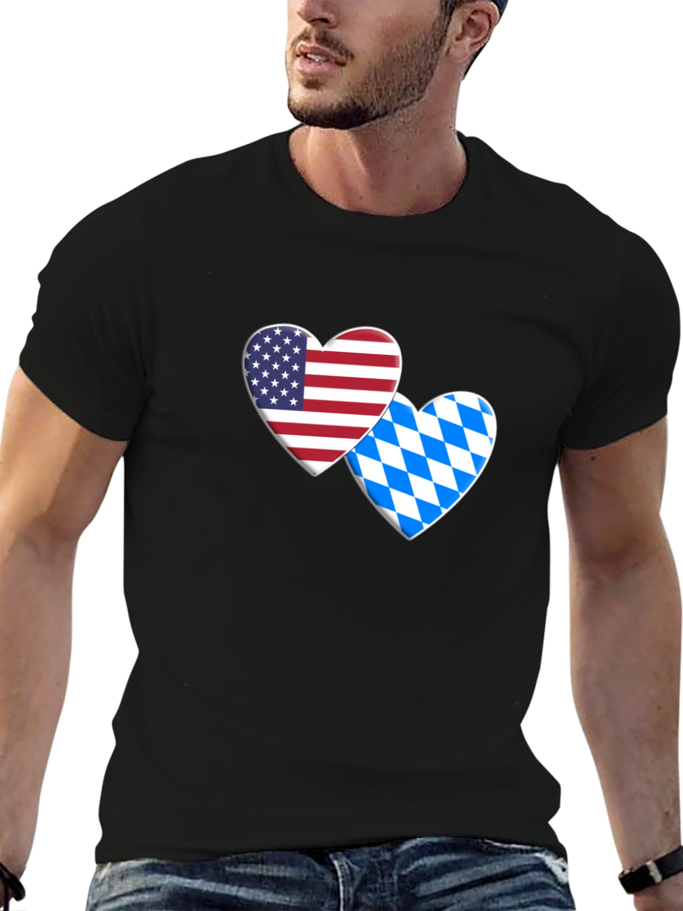 USA & Bavarian Heart T-Shirt