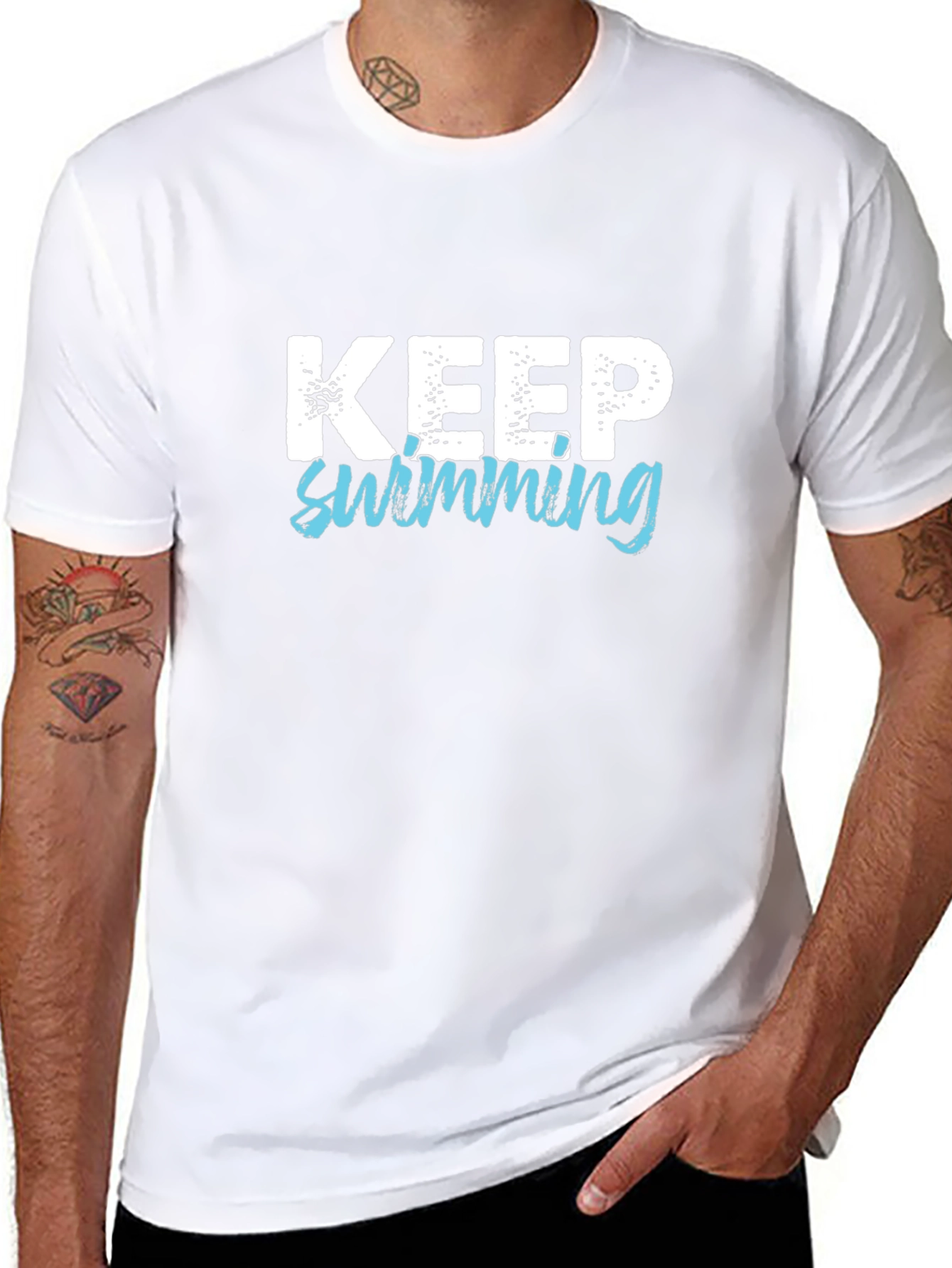 Keep Swimming Graphic Tee - Black T-Shirt