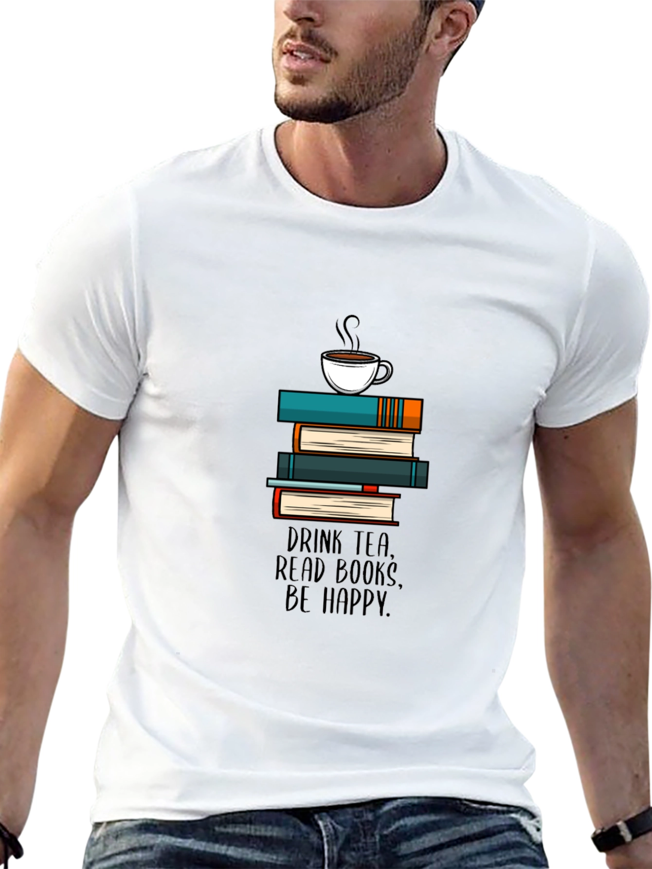 Drink Tea Read Books Be Happy T-Shirt
