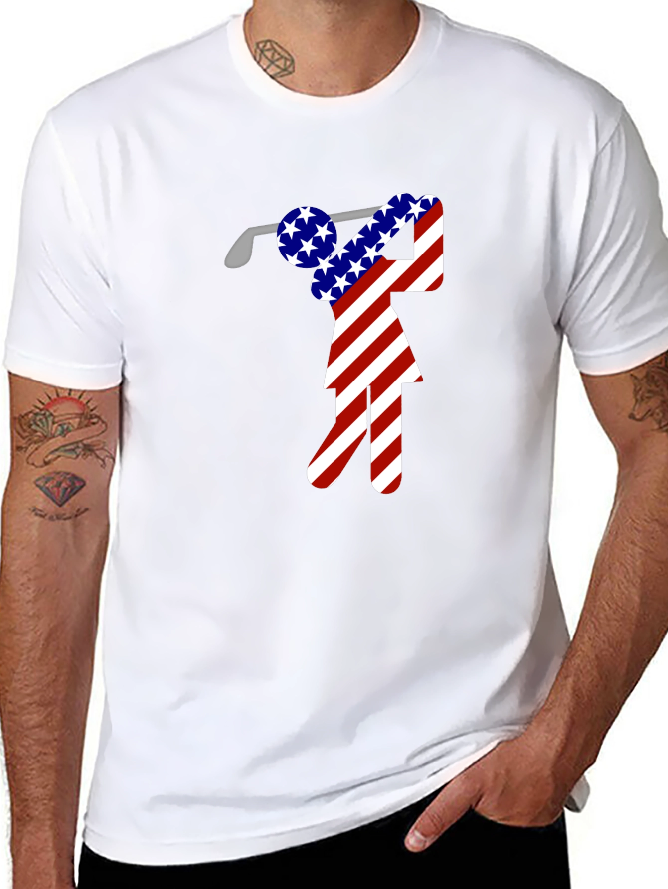 American Flag Golf T-Shirt