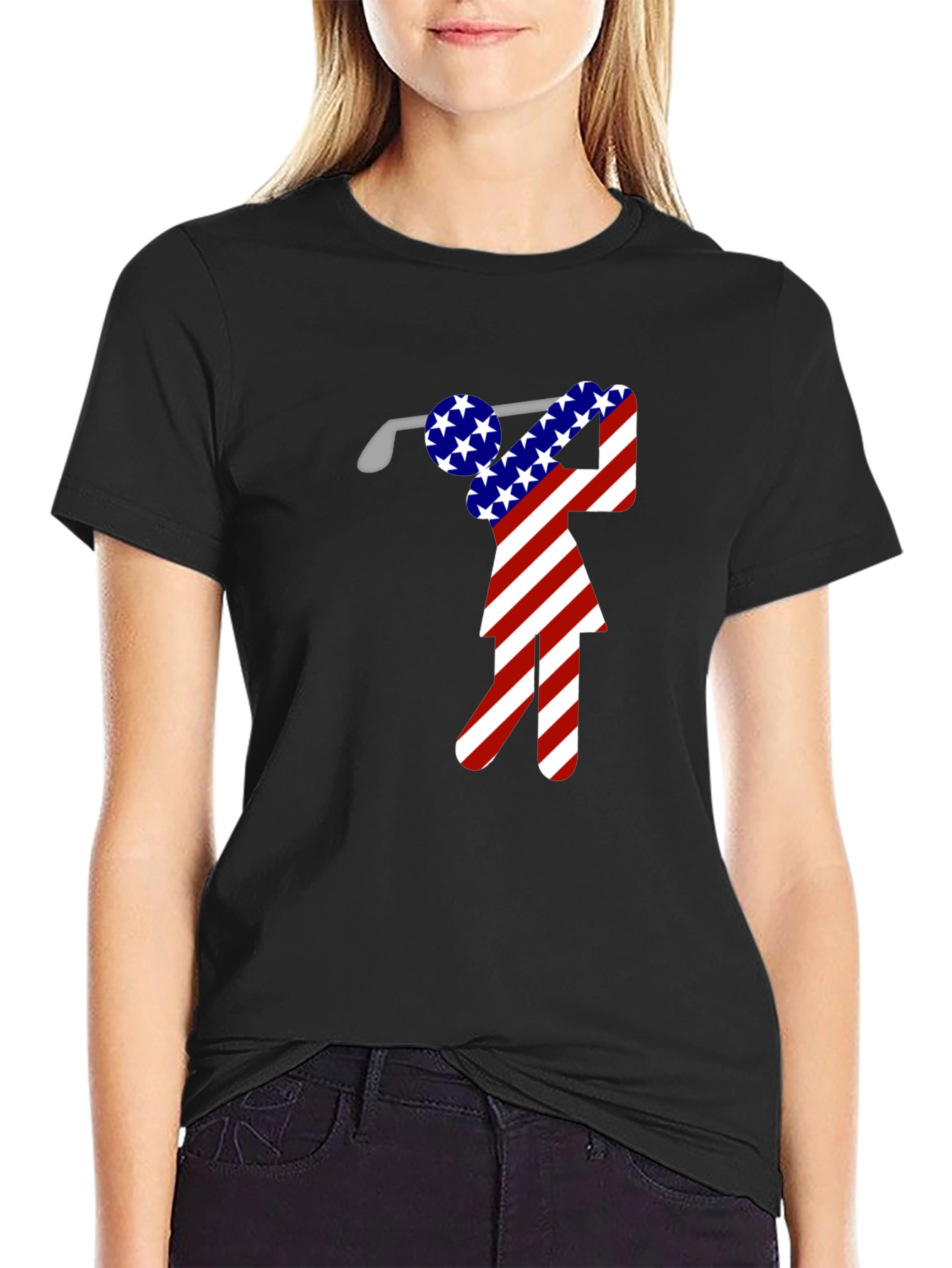American Flag Golf T-Shirt