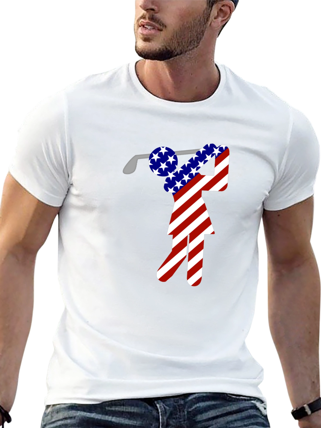 American Flag Golf T-Shirt