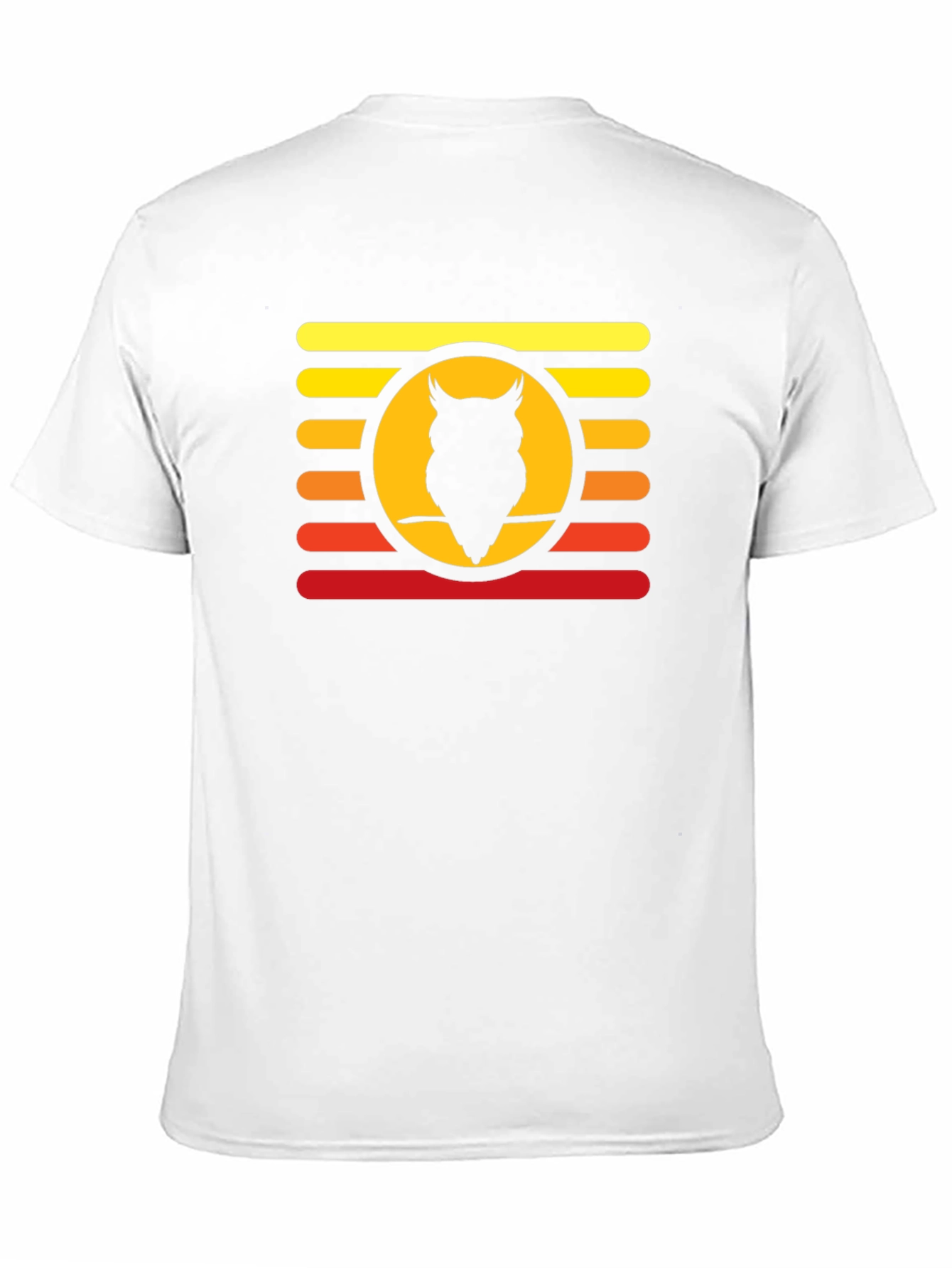 Sunset Owl Graphic Tee - Retro Style Mens T-Shirt