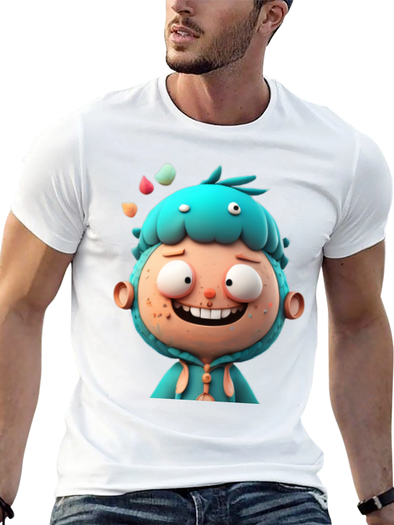 Cartoon Character Graphic Tee - Unisex Black T-Shirt