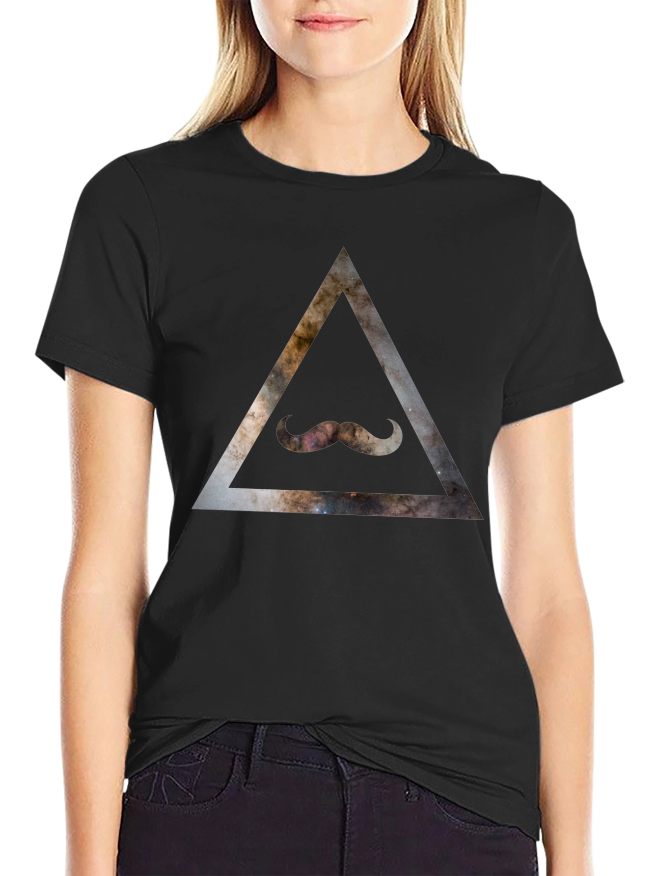 Cosmic Mustache Triangle T-Shirt