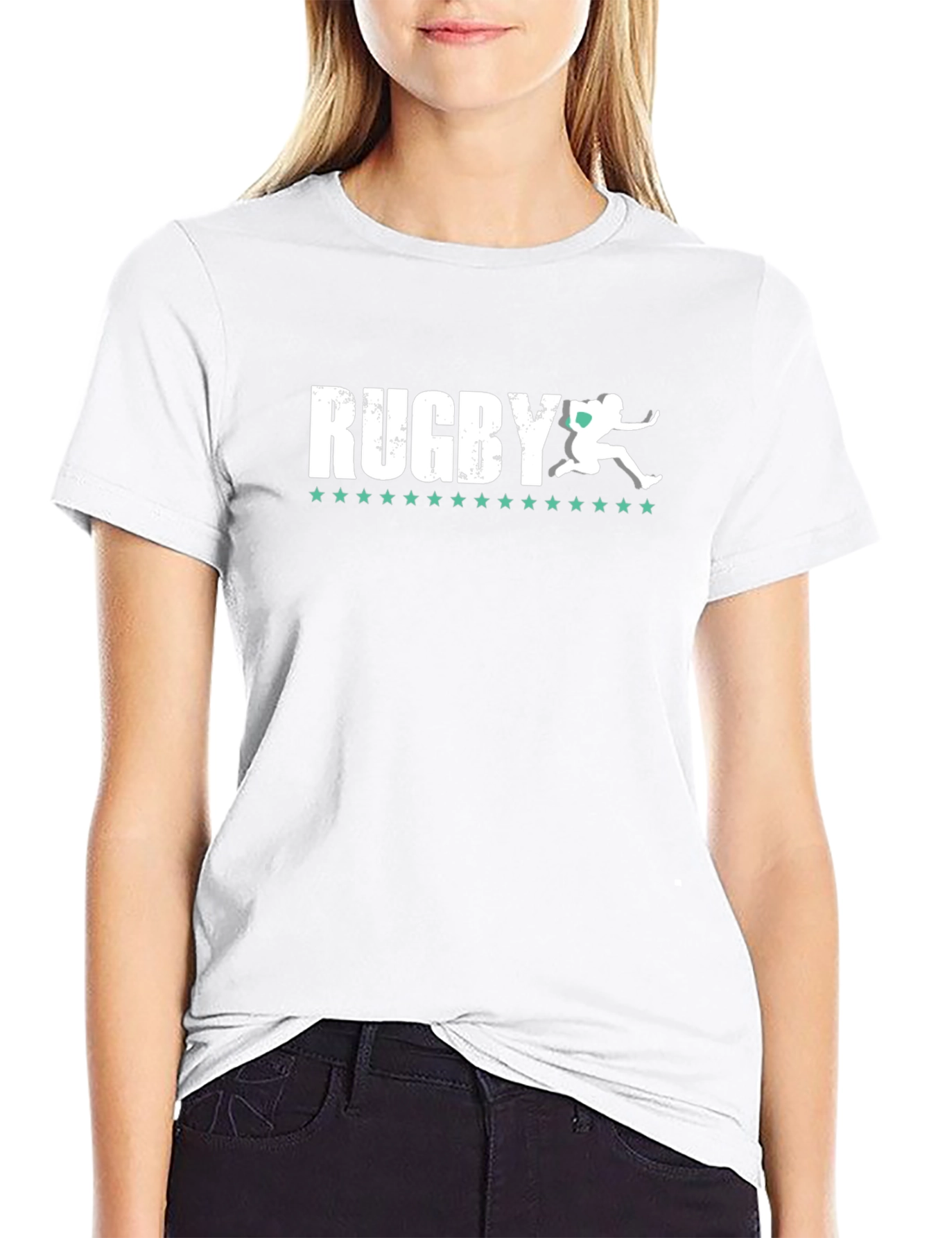Rugby Graphic T-Shirt - Athlete Silhouette