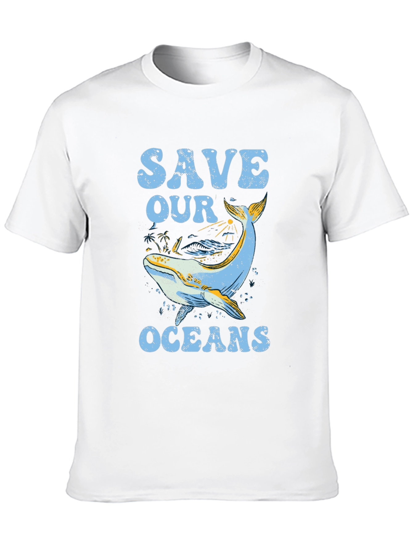 Save Our Oceans Graphic Tee - Black Cotton T-Shirt