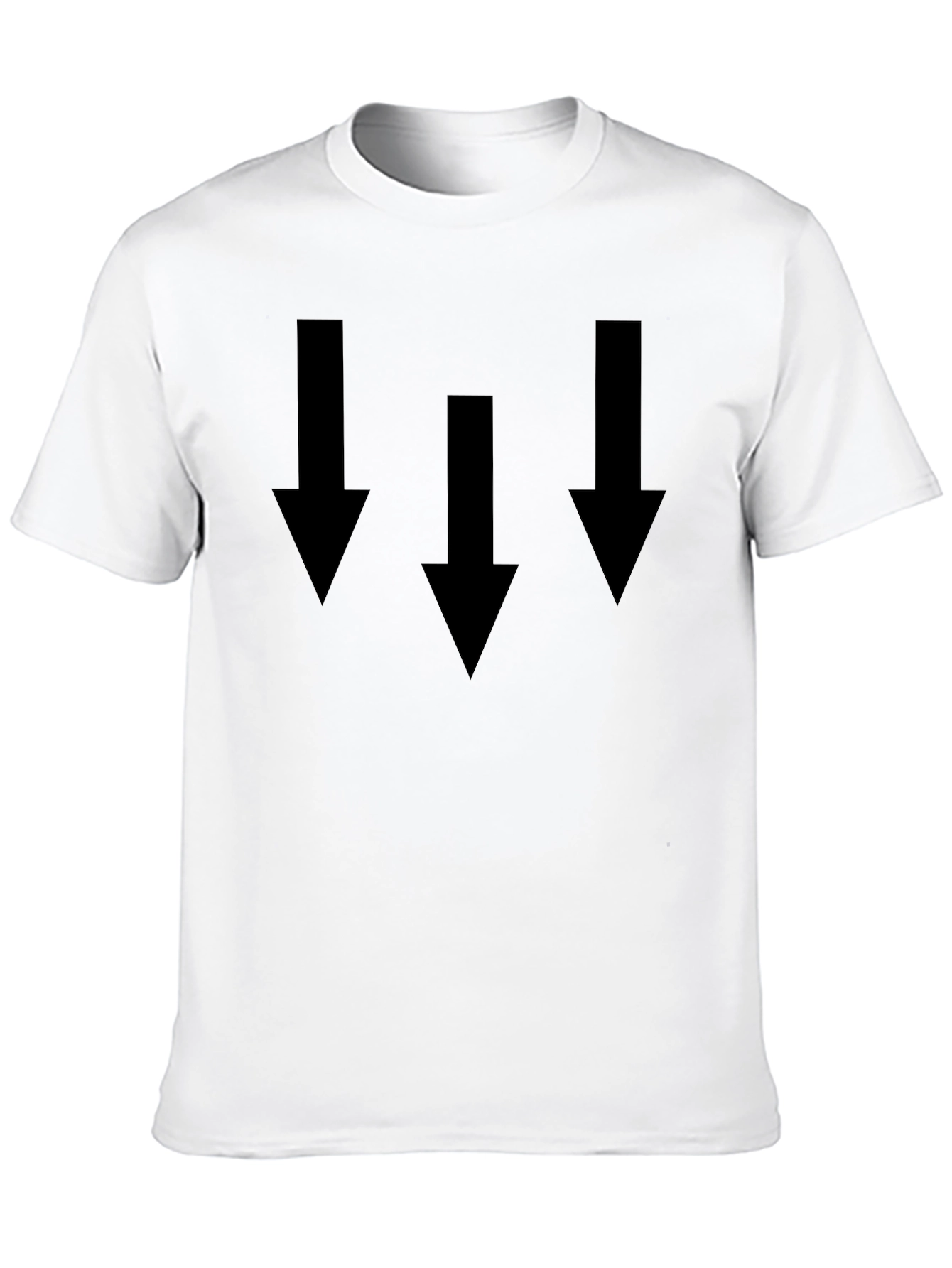 Mens Black T-Shirt with Triple Down Arrow Design