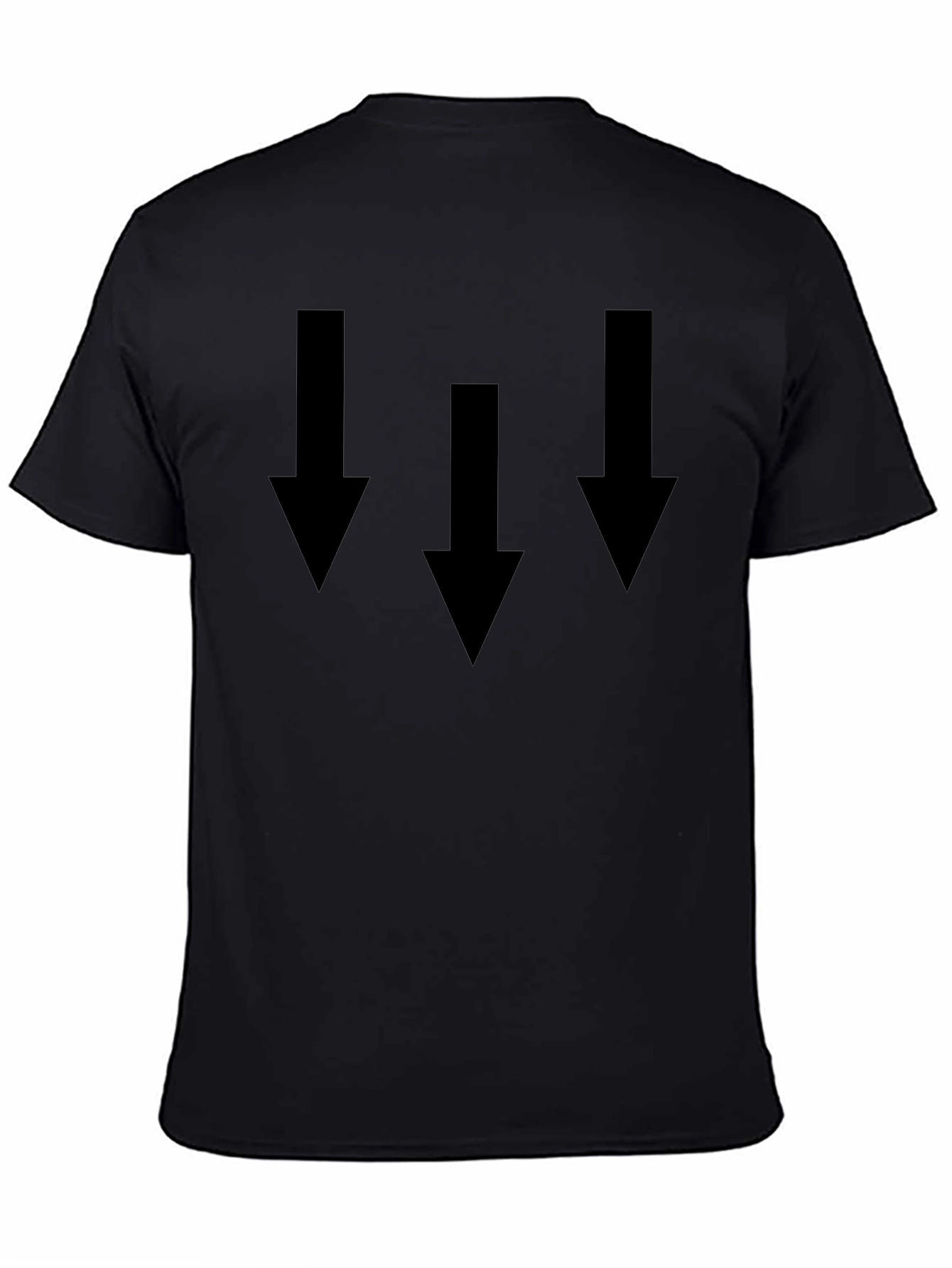 Mens Black T-Shirt with Triple Down Arrow Design