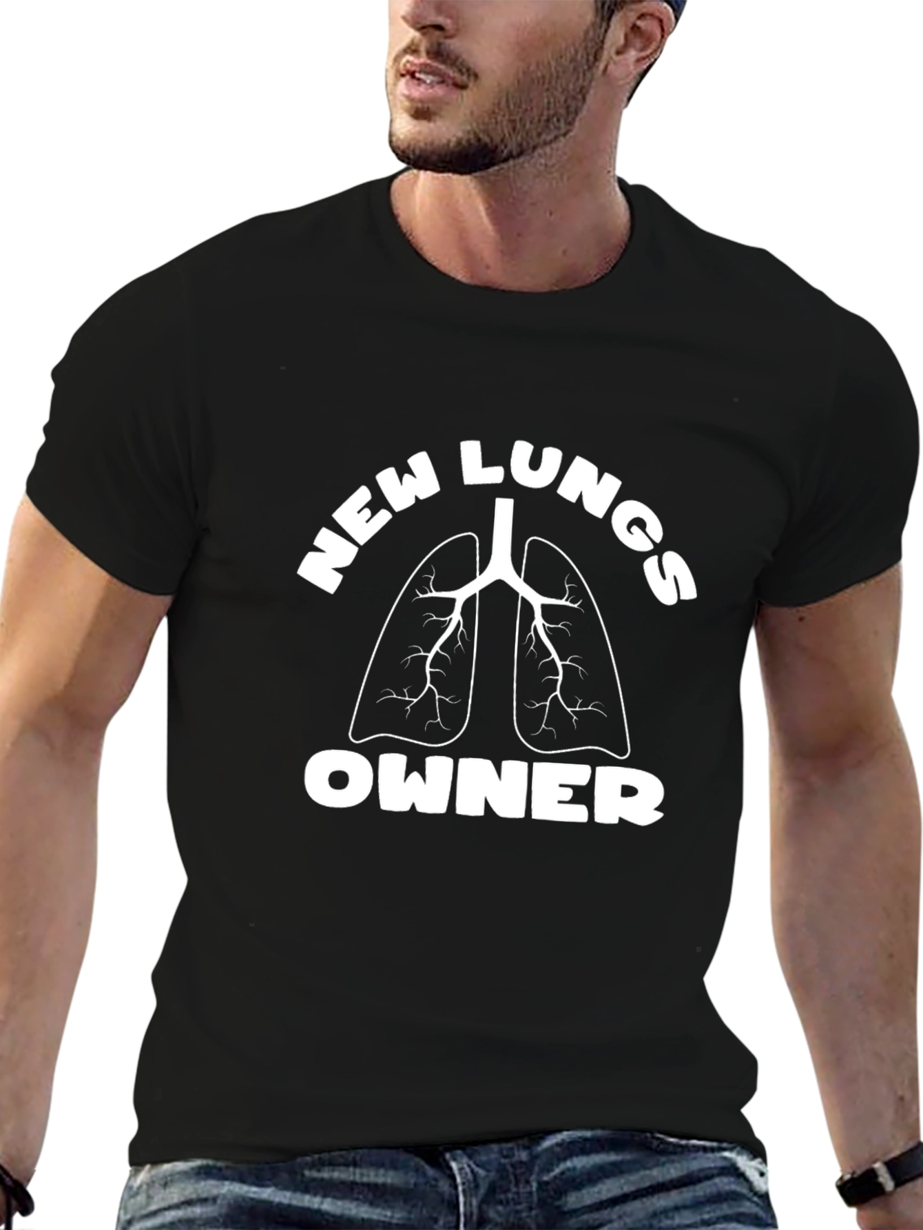 New Lungs Owner Black T-Shirt Organ Recipient