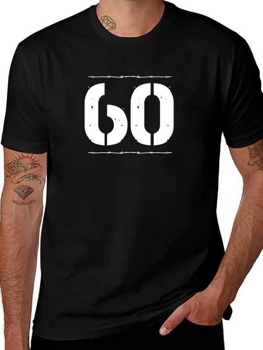 60th Birthday T-Shirt - Black Cotton Graphic Tee