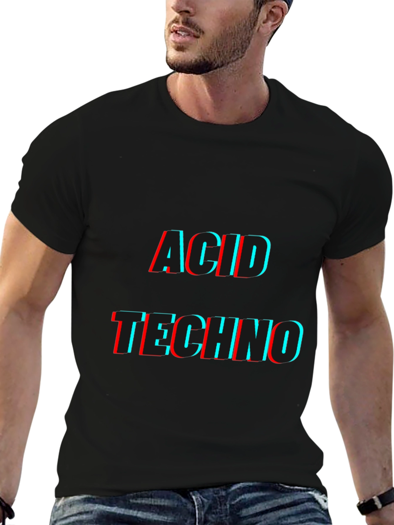 Acid Techno Black Graphic T-Shirt