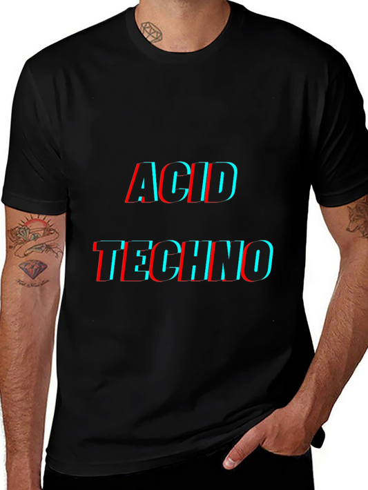 Acid Techno Black Graphic T-Shirt
