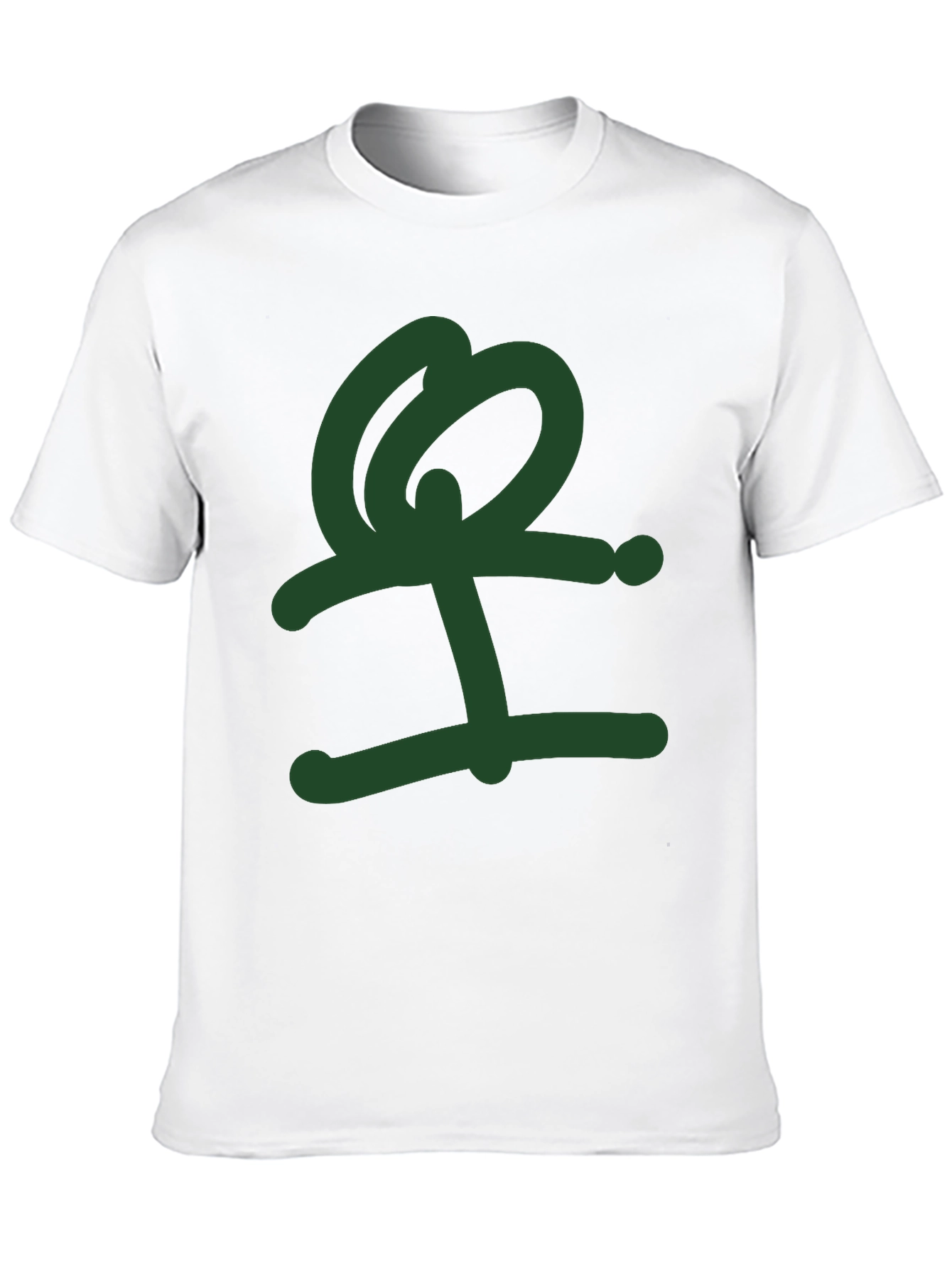 Abstract Green Graphic Print Black T-Shirt