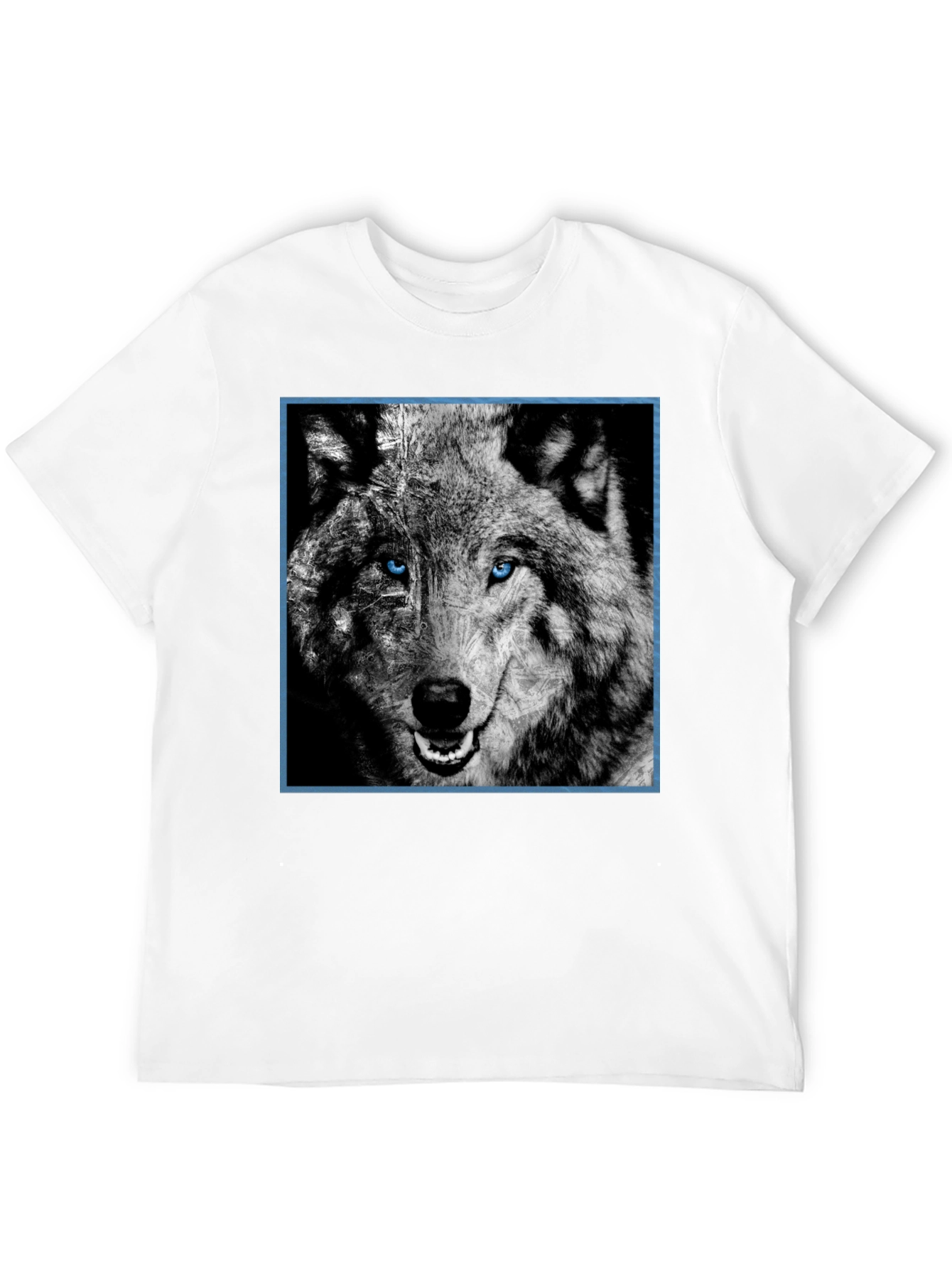 Wolf Graphic Tee - Blue Eyed Wolf Design