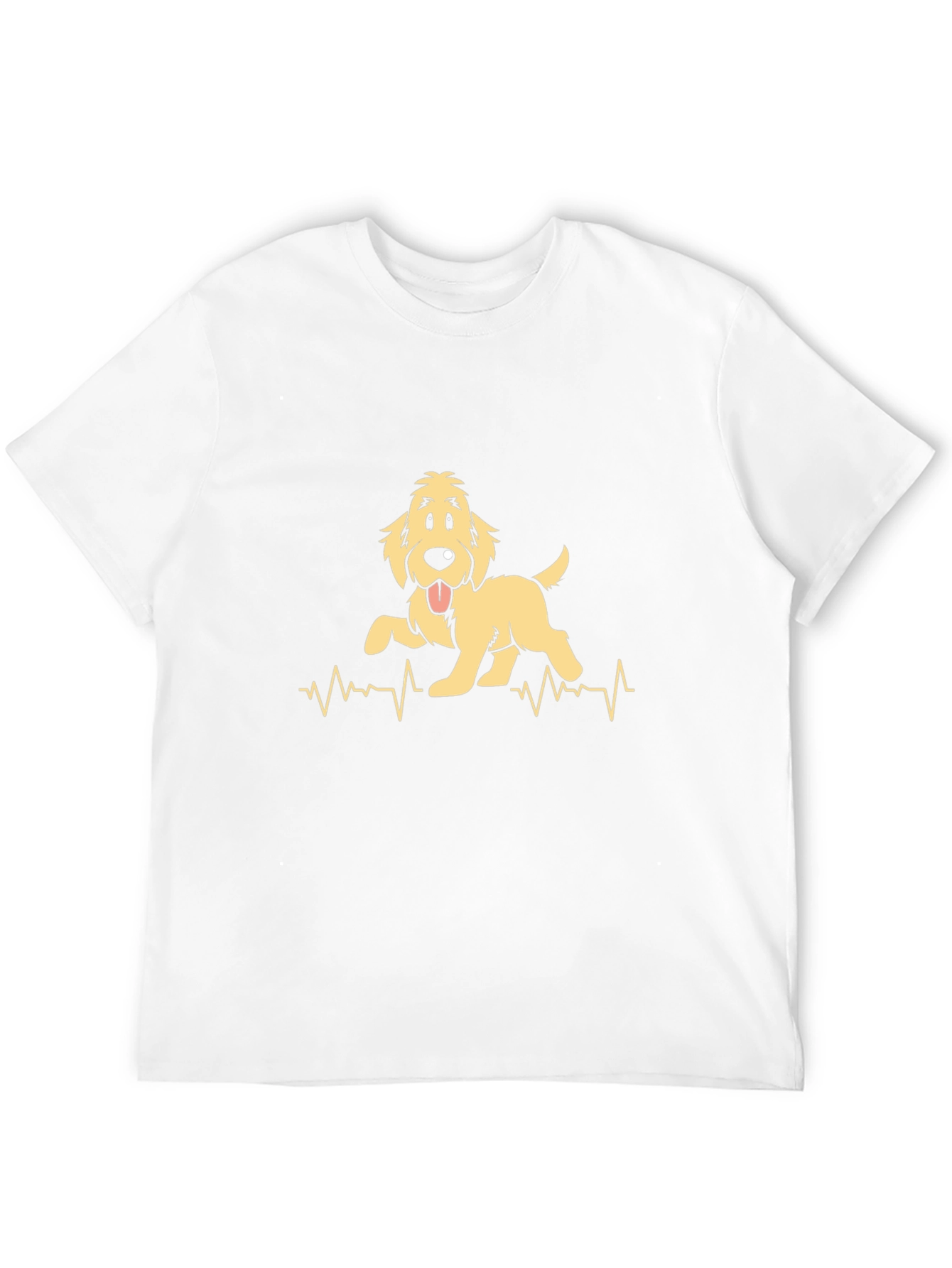 Golden Retriever Heartbeat Mens Black T-Shirt