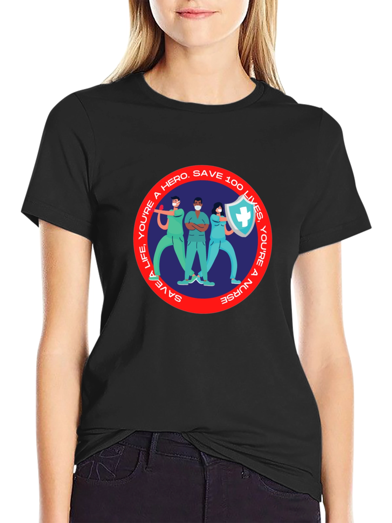Hero Nurse T-Shirt - Save 100 Lives
