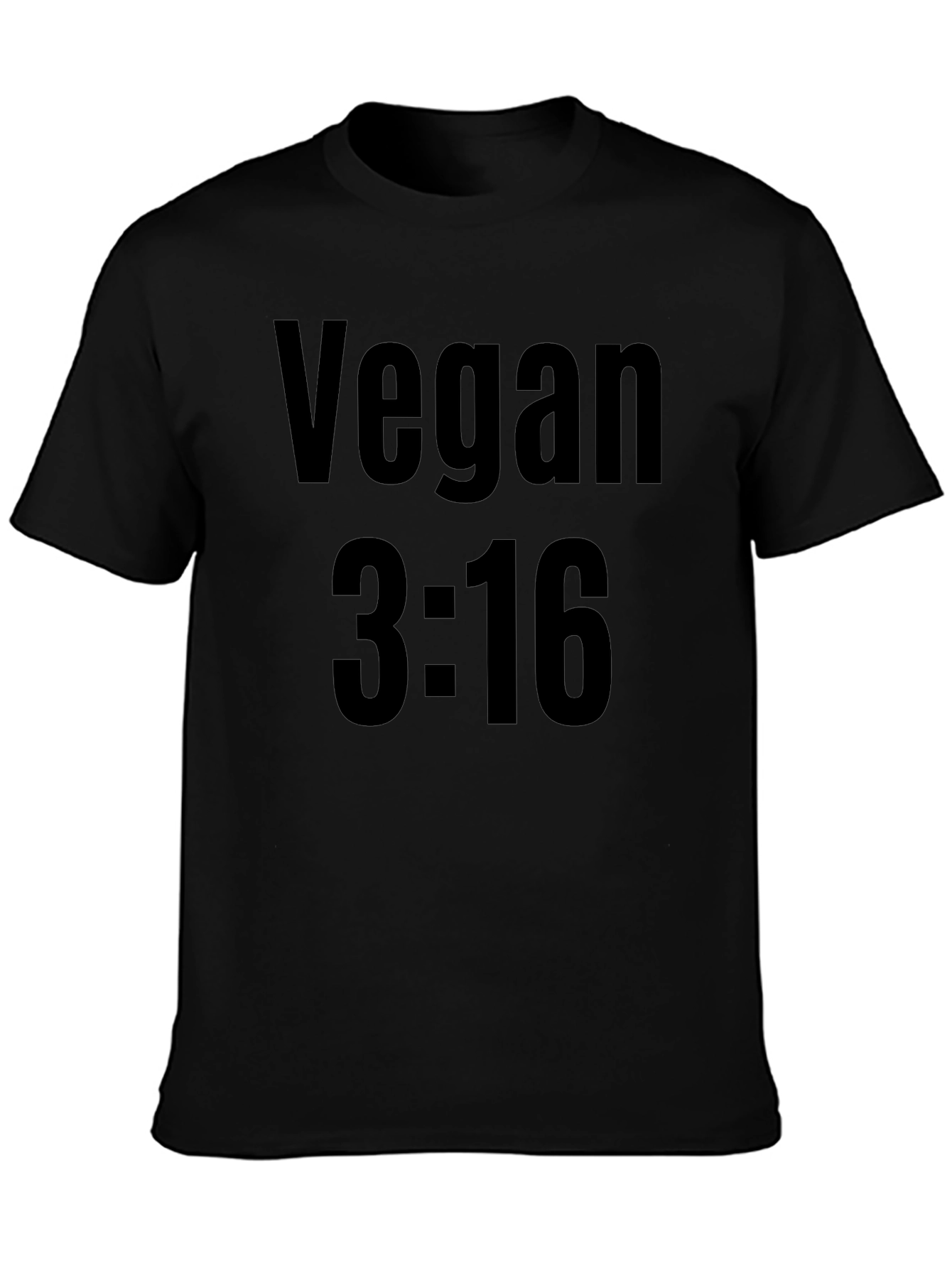 Vegan 3:16 Graphic T-Shirt - Black
