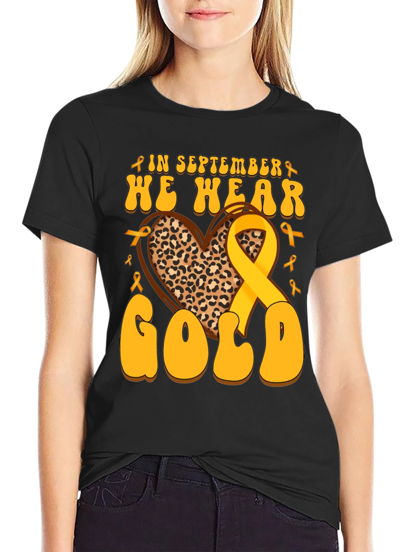 In September We Wear Gold Childhood Cancer Awareness T-Shirt