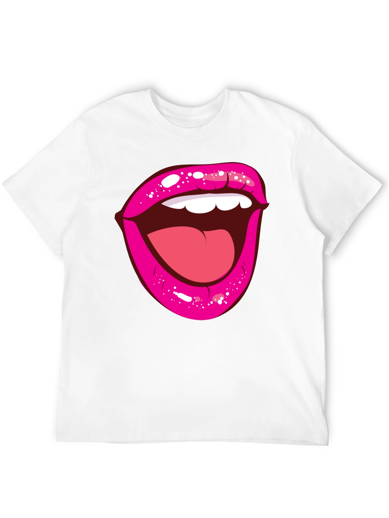 Bold Lips Graphic Tee - Trendy Black Cotton Shirt