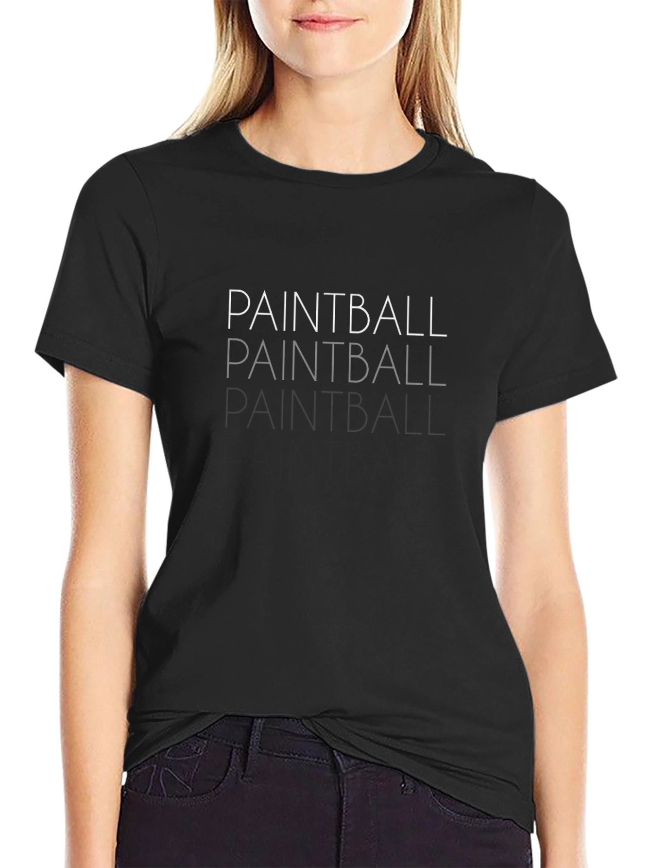 Paintball T-Shirt - Black Crew Neck Tee