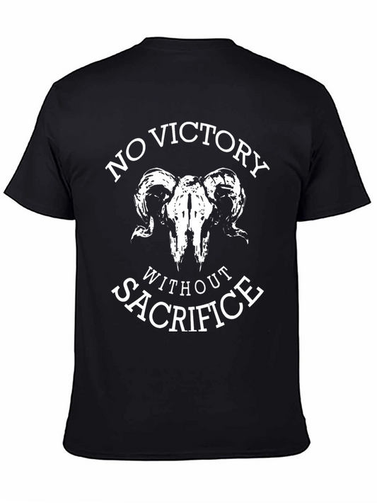 No Victory Without Sacrifice Ram Skull Graphic Tee