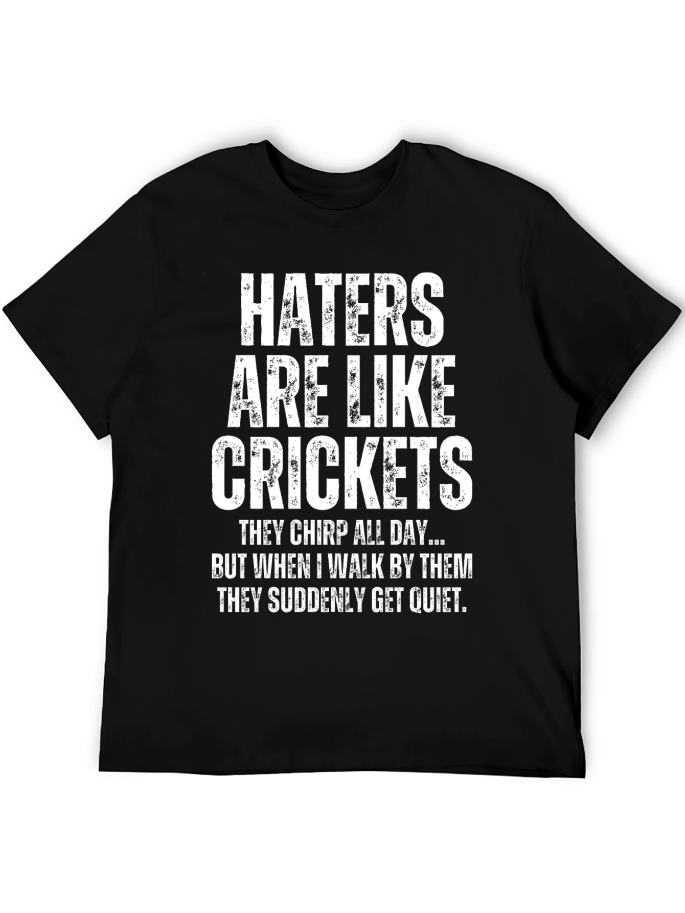 Haters are Like Crickets Funny Novelty T-Shirt