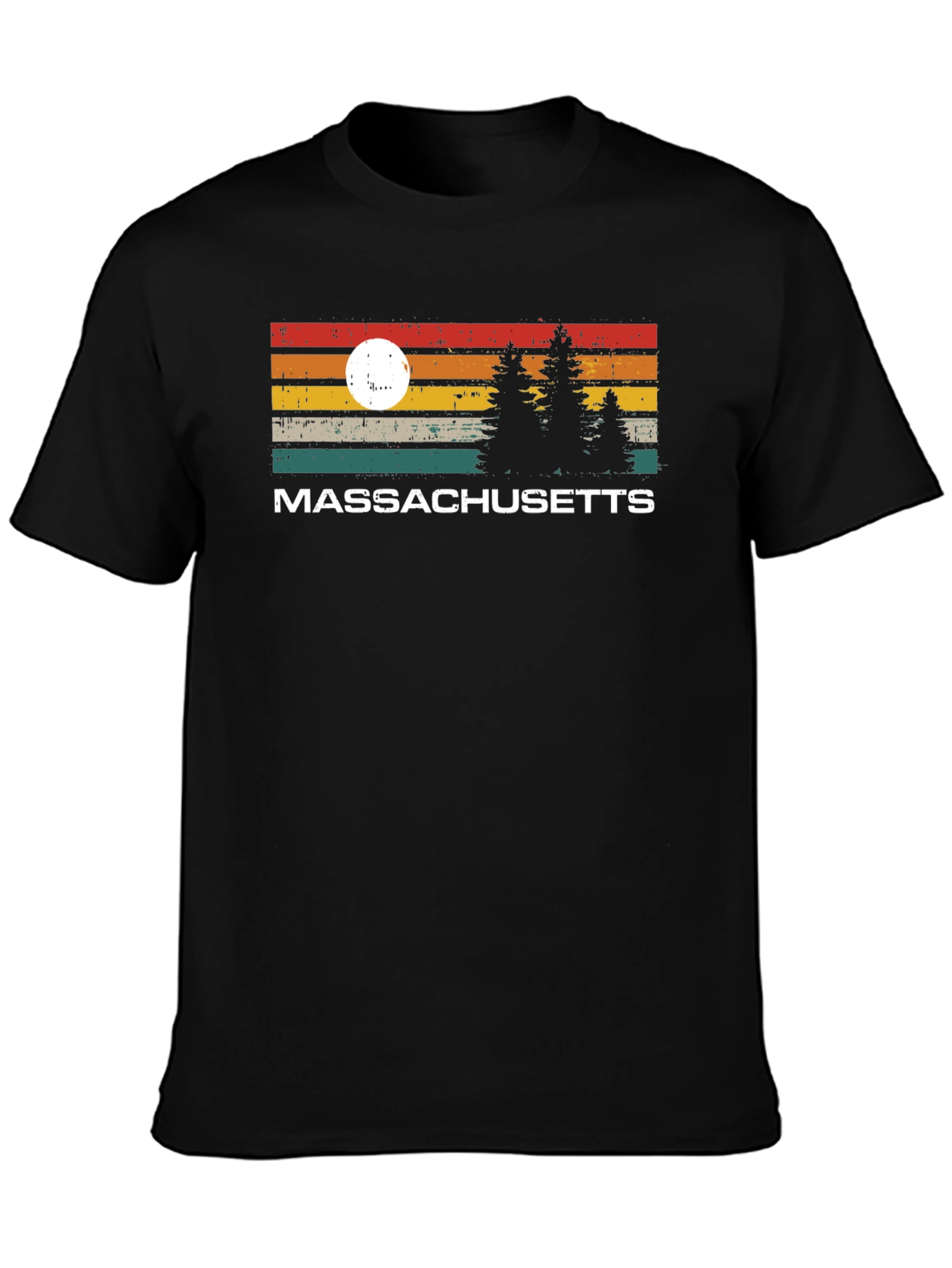 Massachusetts Retro Sunset T-Shirt