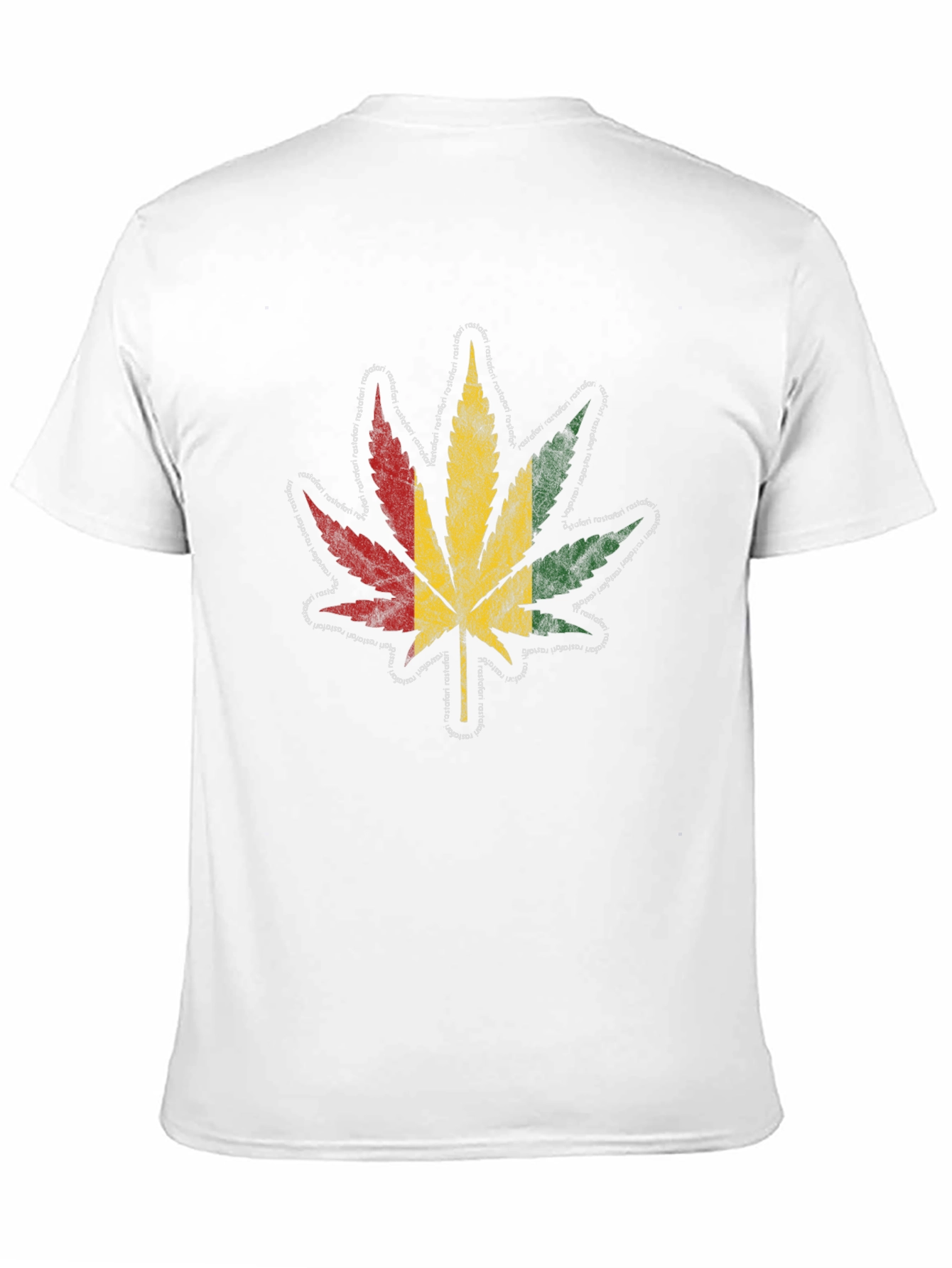 Rasta Leaf Graphic Tee - Black Cotton T-Shirt