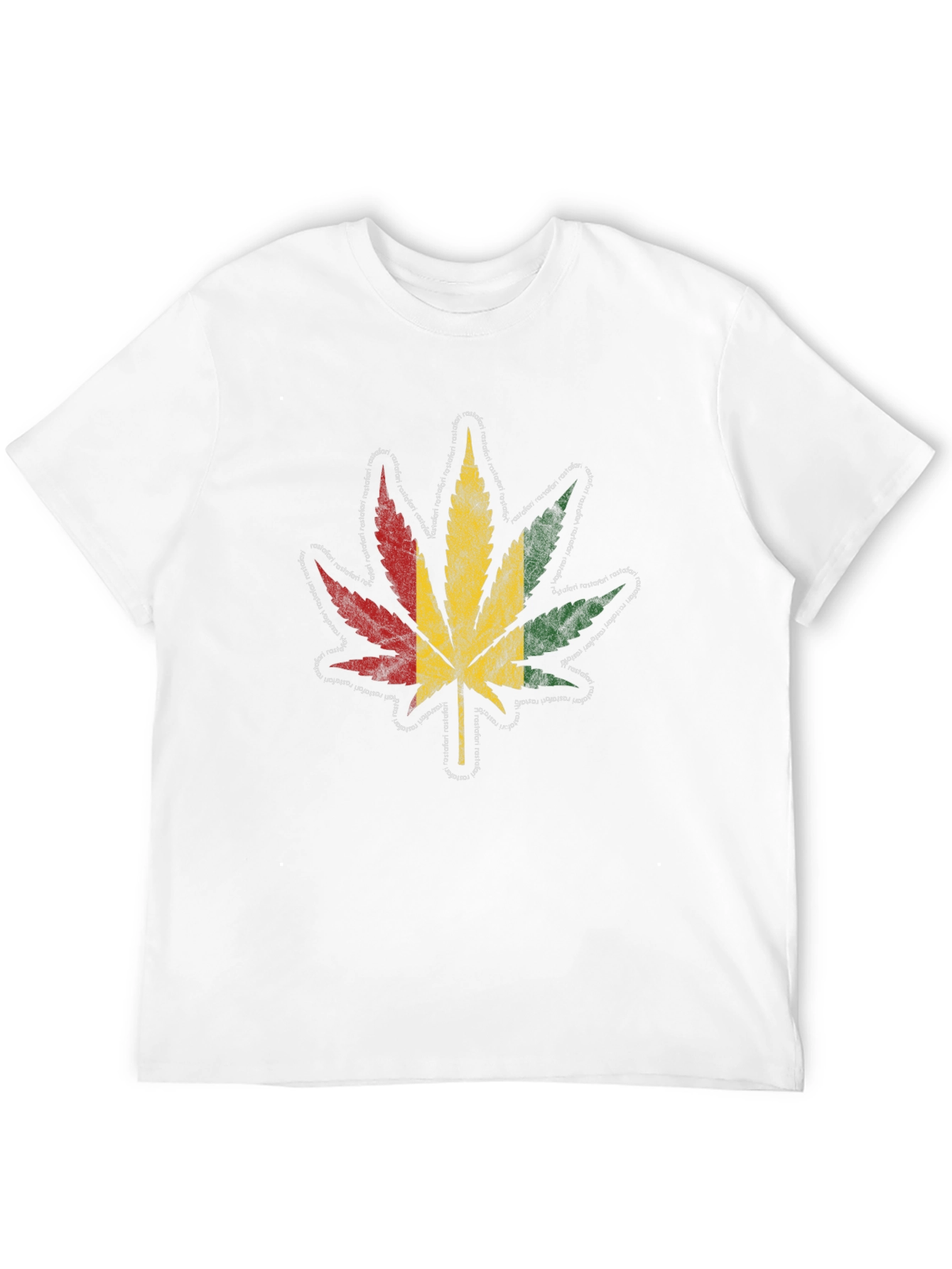 Rasta Leaf Graphic Tee - Black Cotton T-Shirt