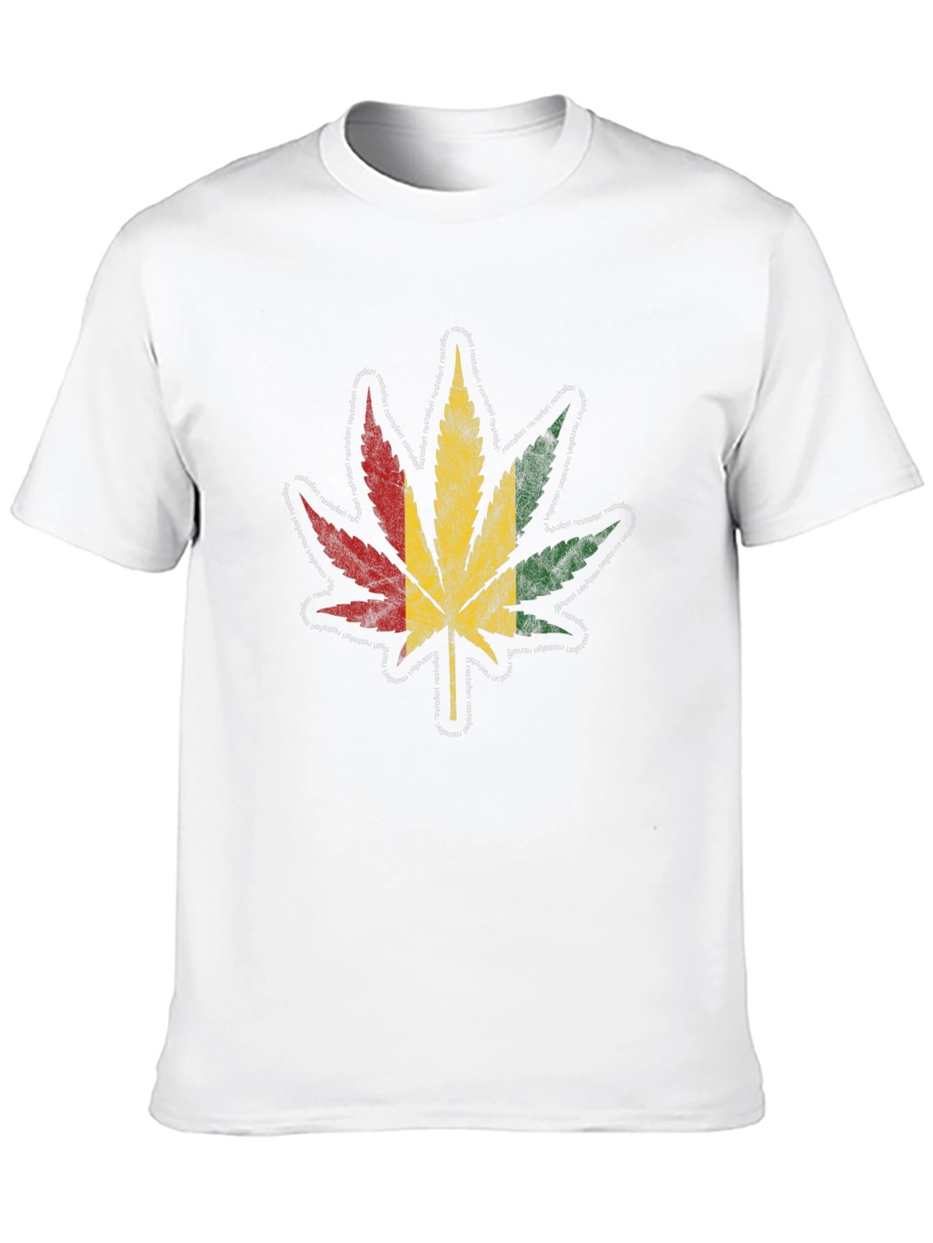 Rasta Leaf Graphic Tee - Black Cotton T-Shirt